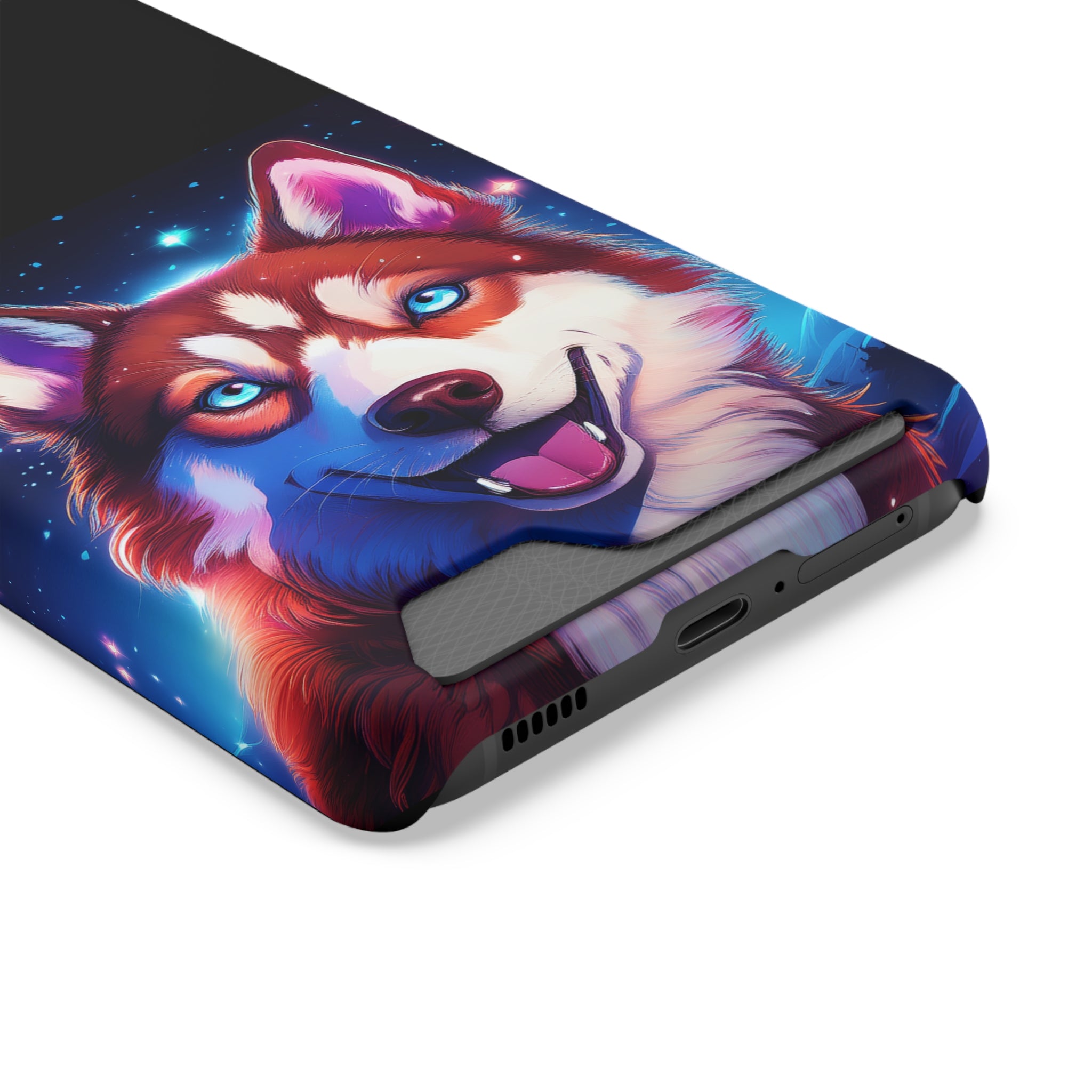 Eskimo Husky Stary Night Phone Case with Card Holder