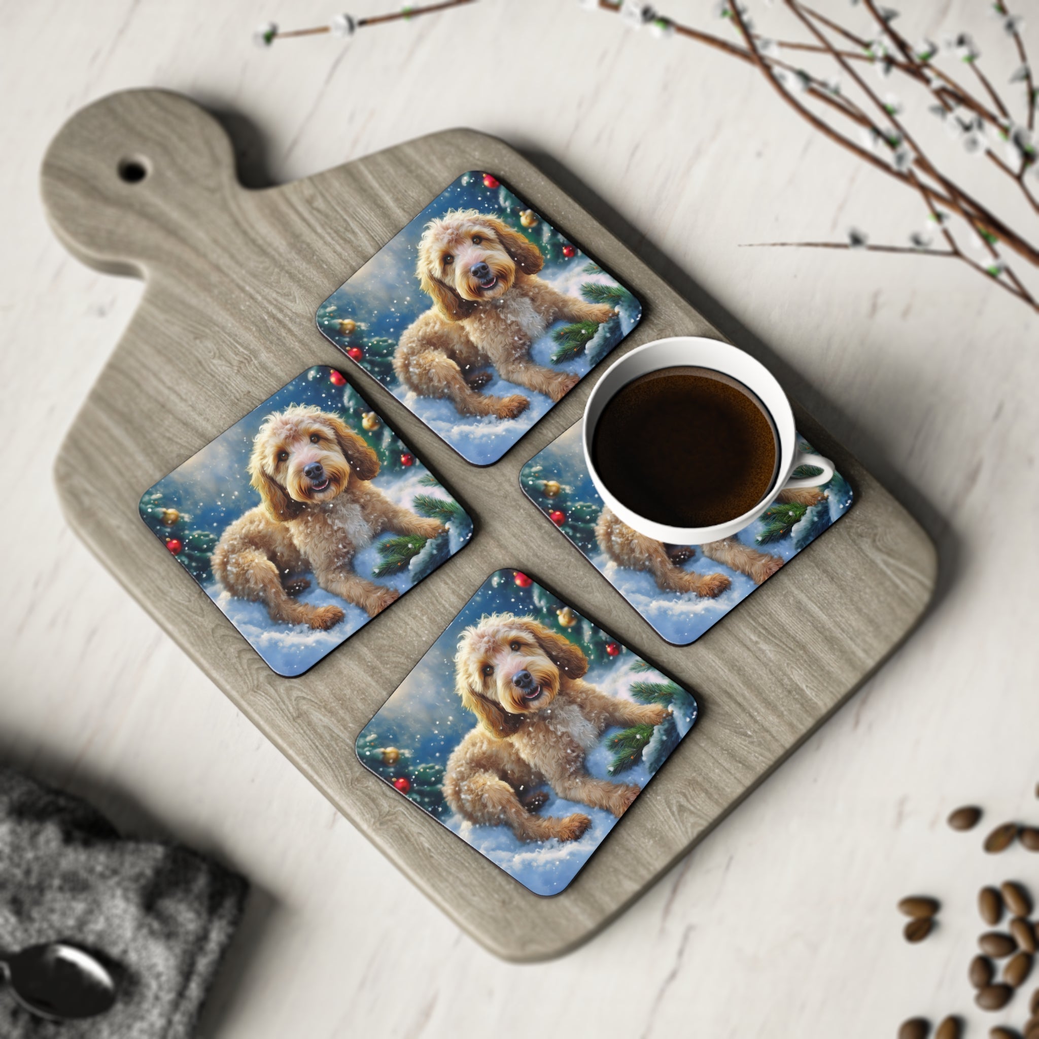 Doodle Holiday Coasters