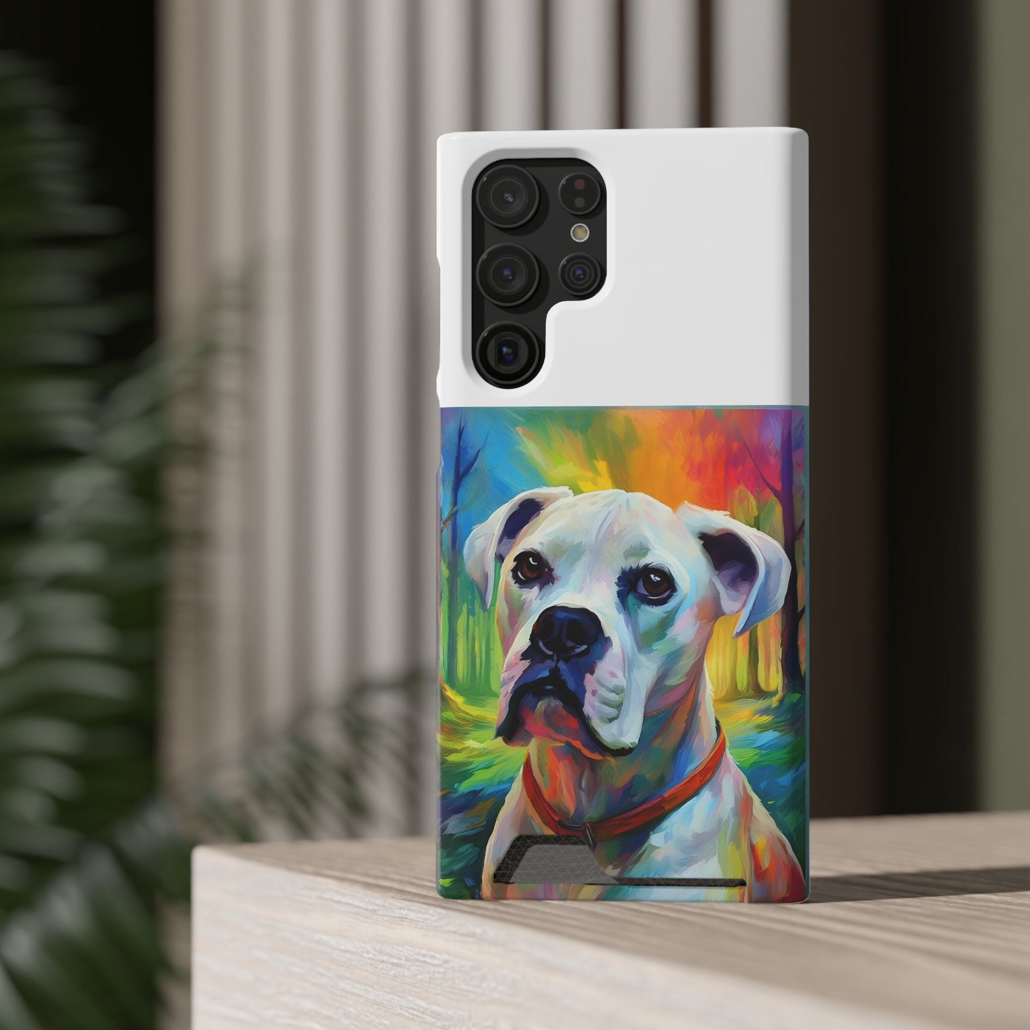 Boxer Rainbow Sky Phone Case with Card Holder