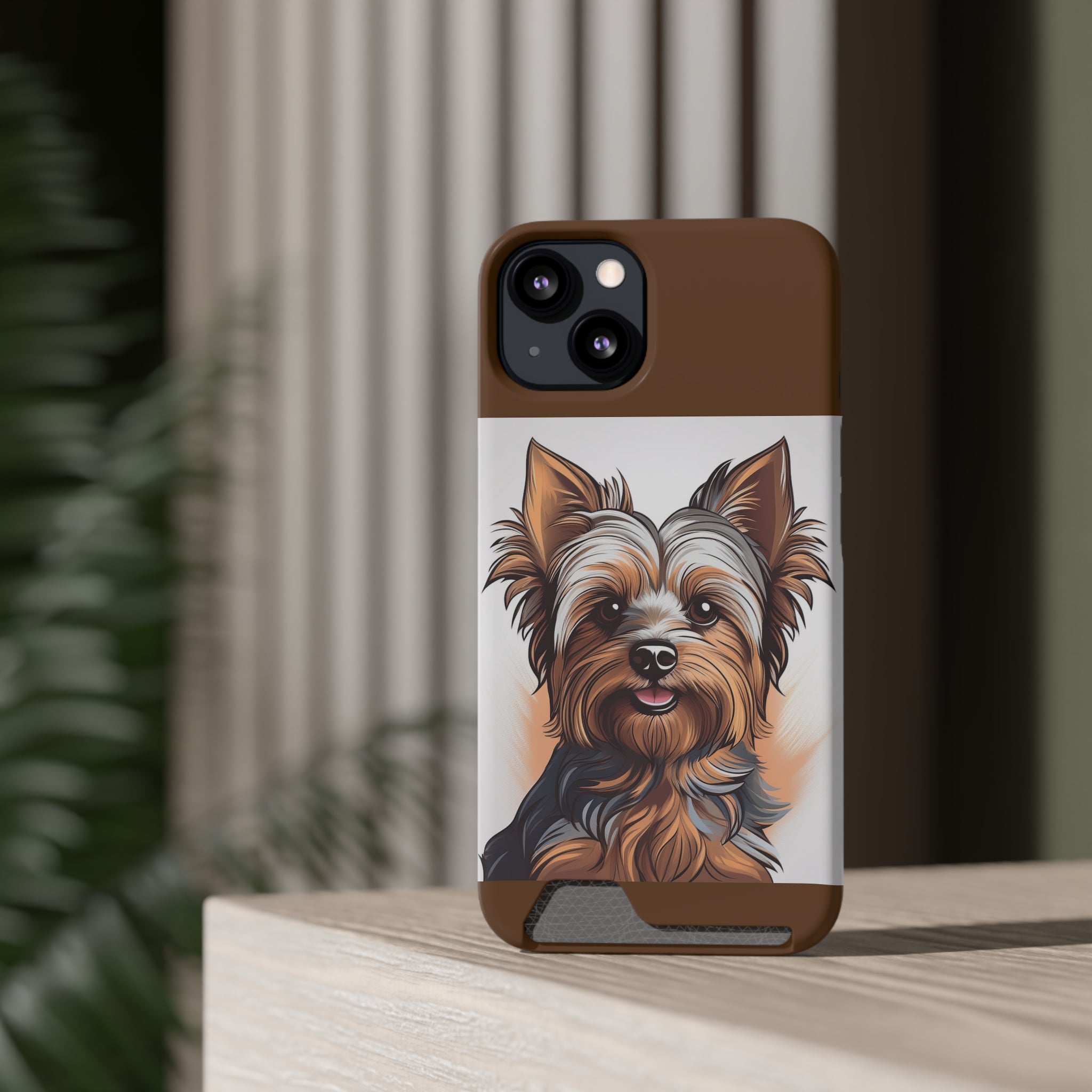 Yorkie Phone Case with Card Holder
