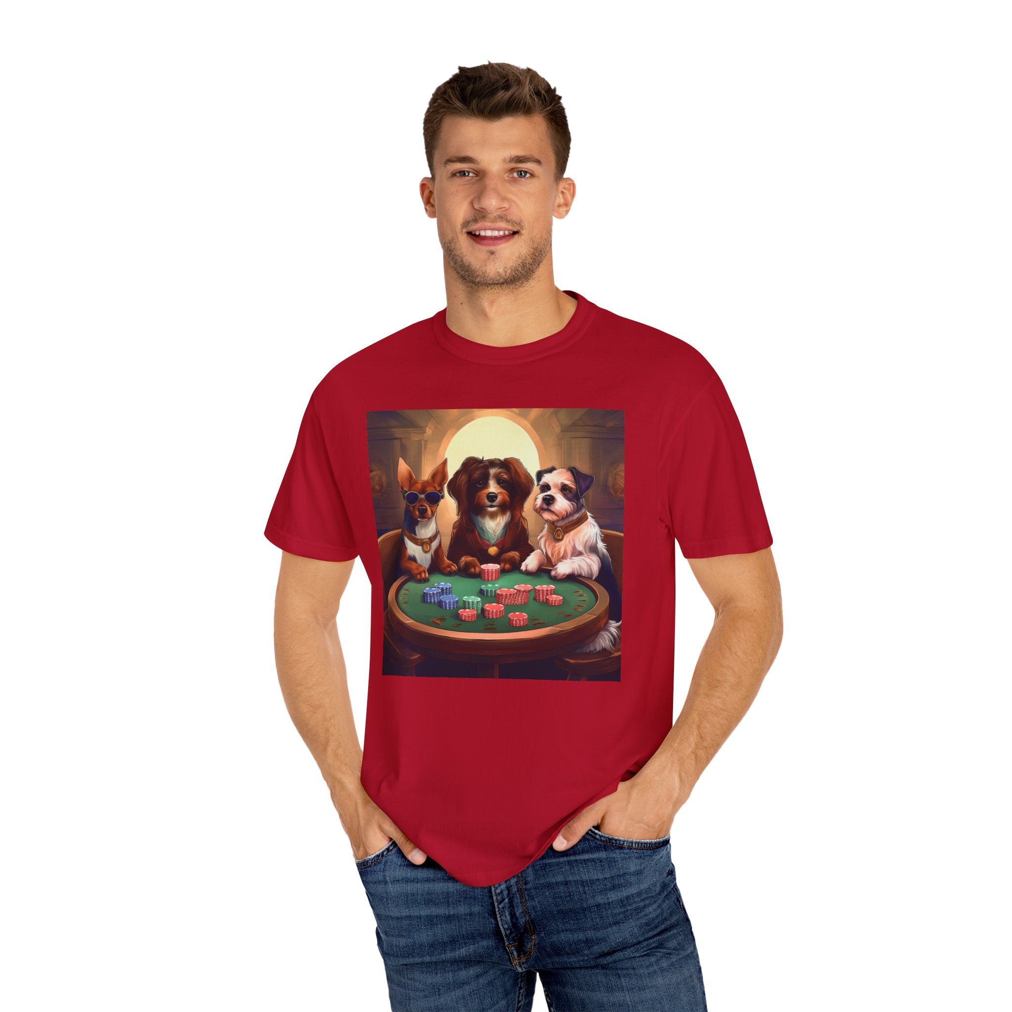 Puppy Poker Unisex Garment-Dyed T-shirt