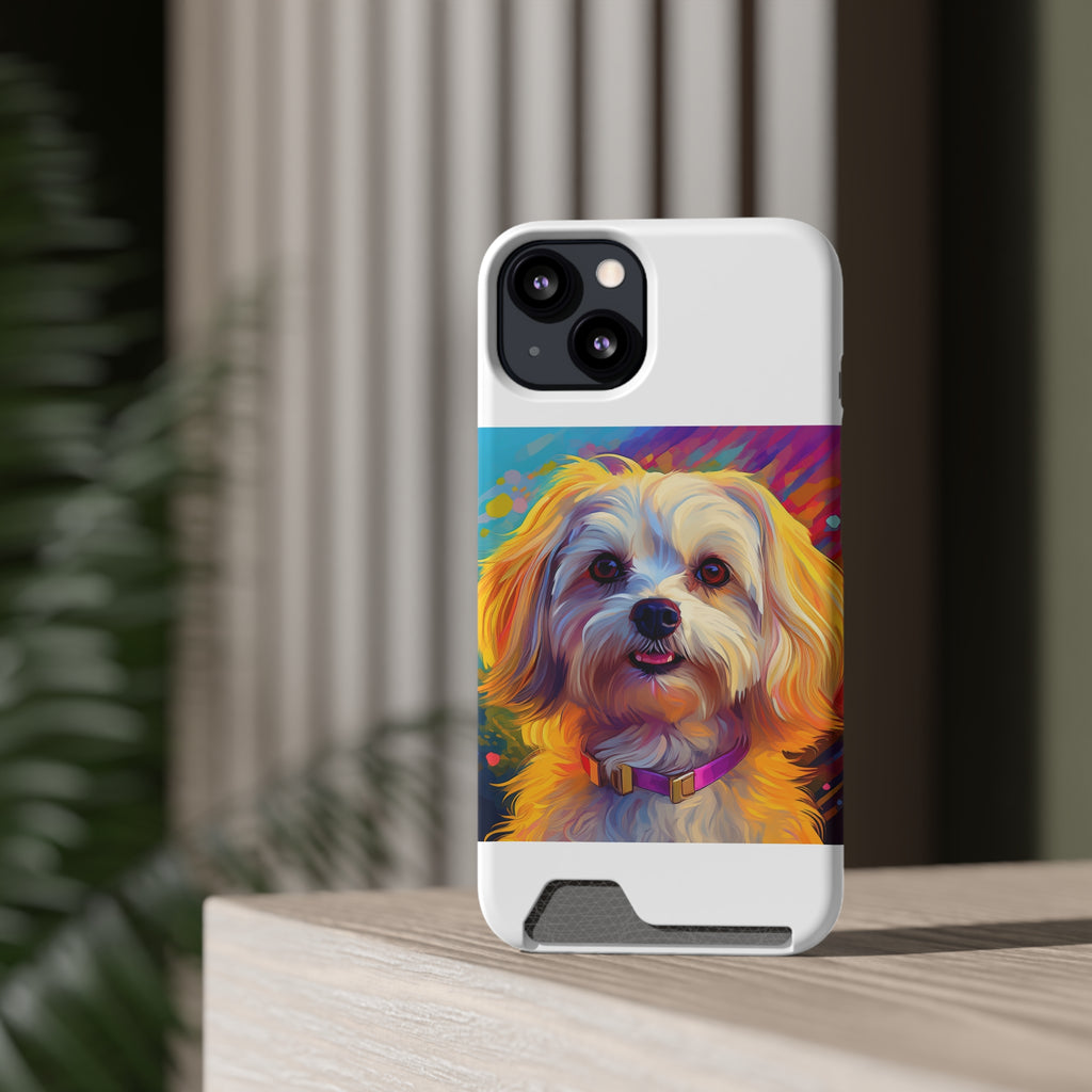 Havanese Phone Case with Card Holder