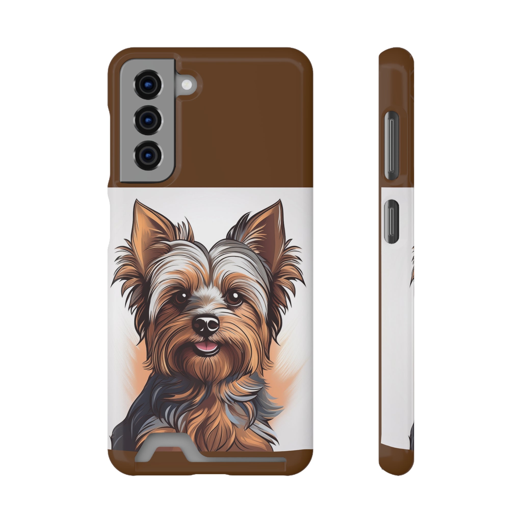 Yorkie Phone Case with Card Holder