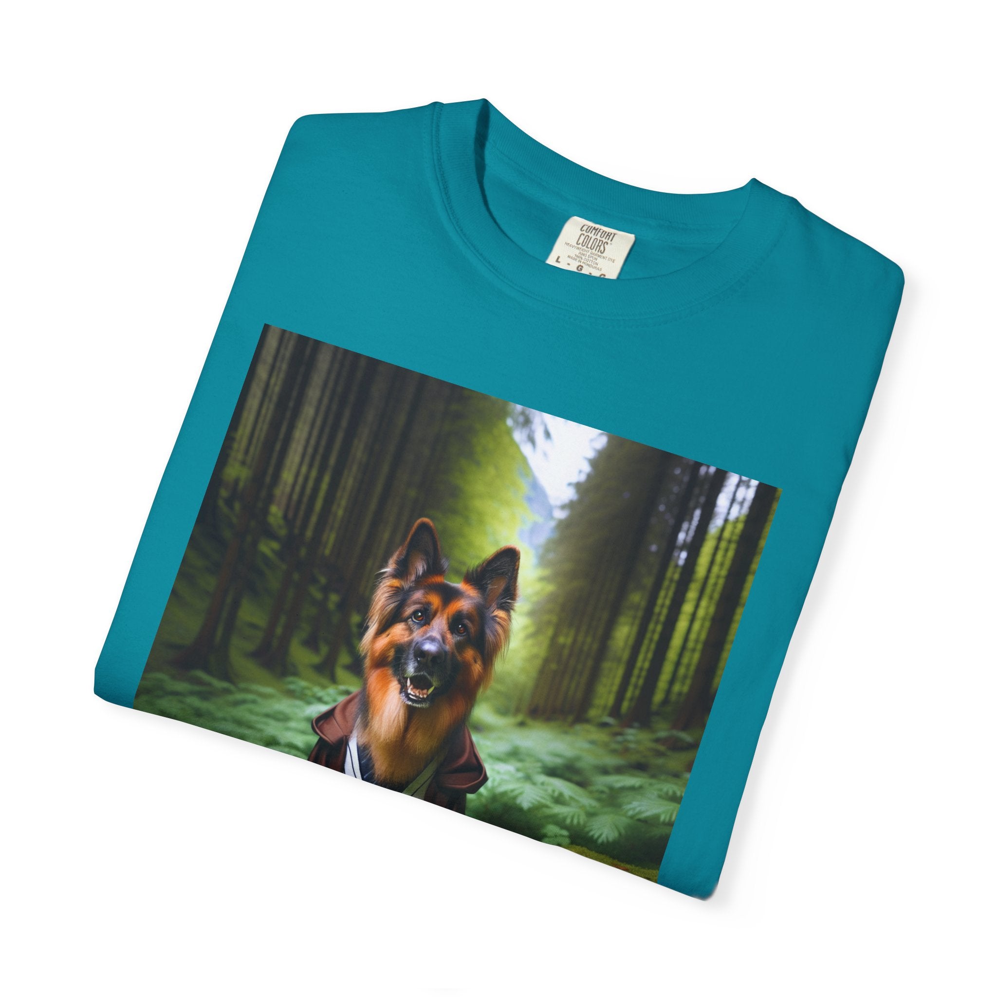 German Shepherd Forest Knight Unisex Garment-Dyed T-shirt