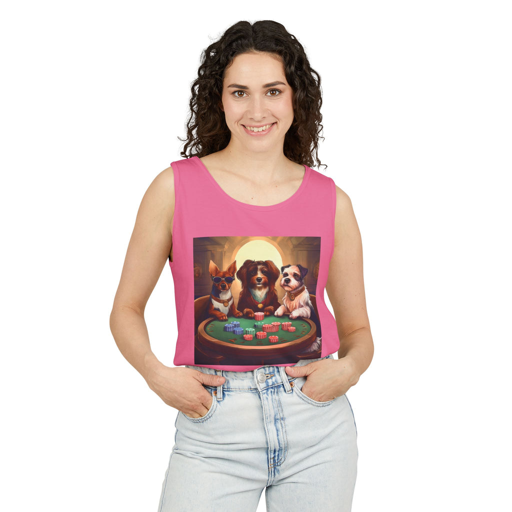 Puppy Poker Unisex Tank Top
