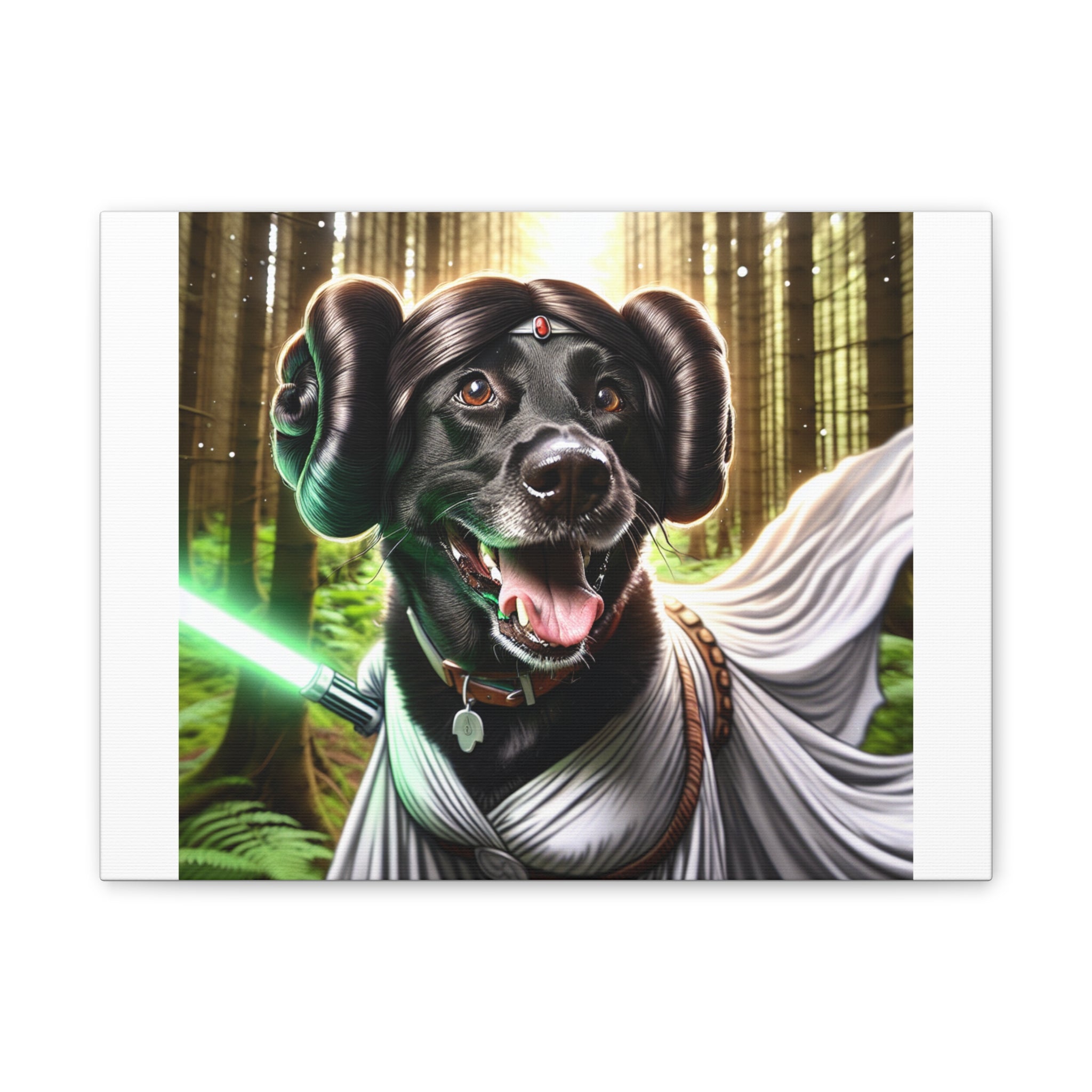 Black Lab Galaxy Princess Canvas Stretched, 0.75"