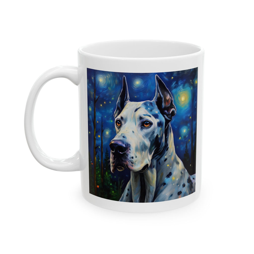 Great Dane Stary Night Ceramic Mug, (11oz, 15oz)