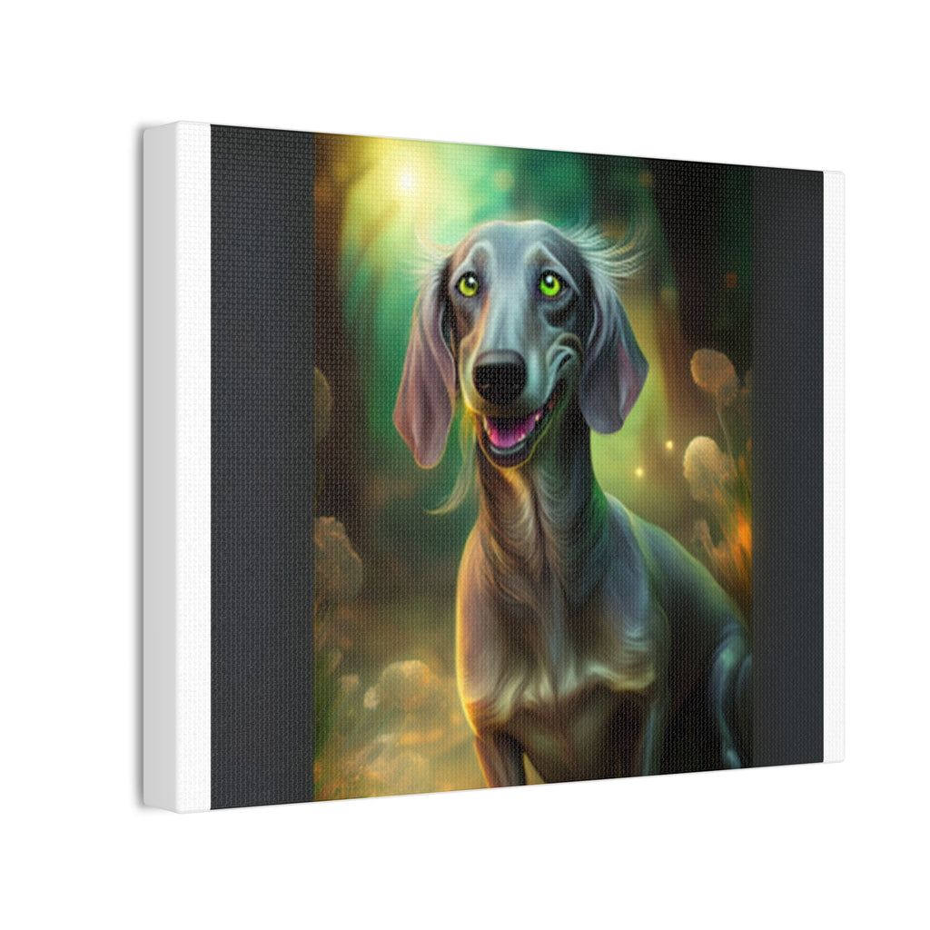 Silver Grey Dachshund Canvas Stretched, 0.75"