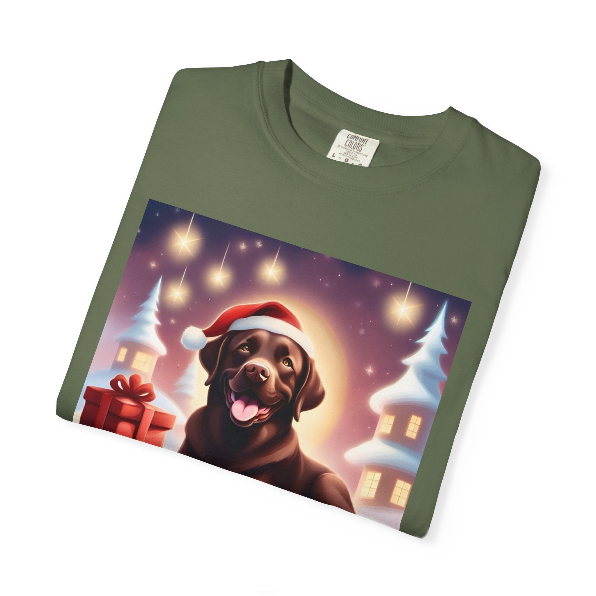Chocolate Lab Holiday Unisex Garment-Dyed T-shirt