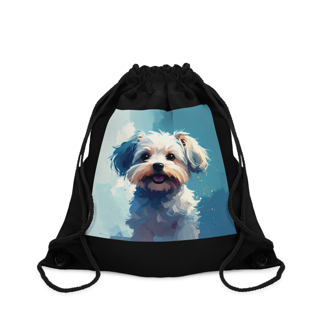 White Frost Yorkie Drawstring Bag