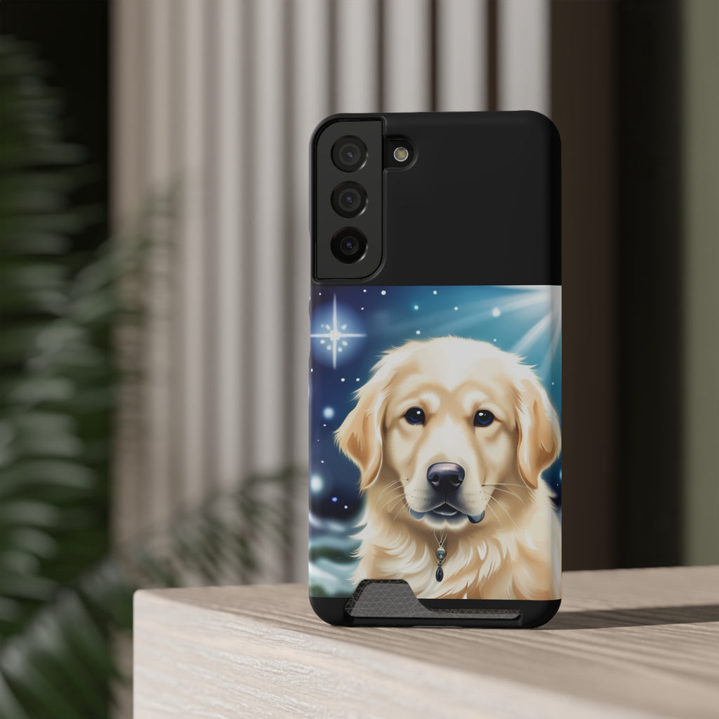 Golden Retriever Stary Night Phone Case with Card Holder