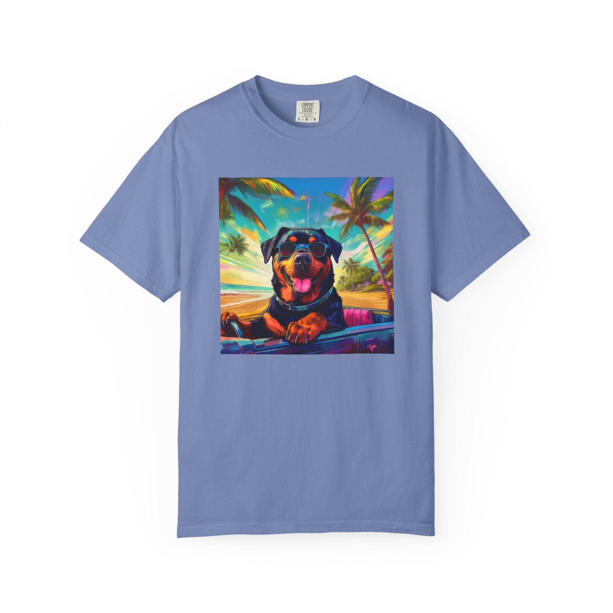 Rottweiler Beach Drive Unisex Garment-Dyed T-shirt