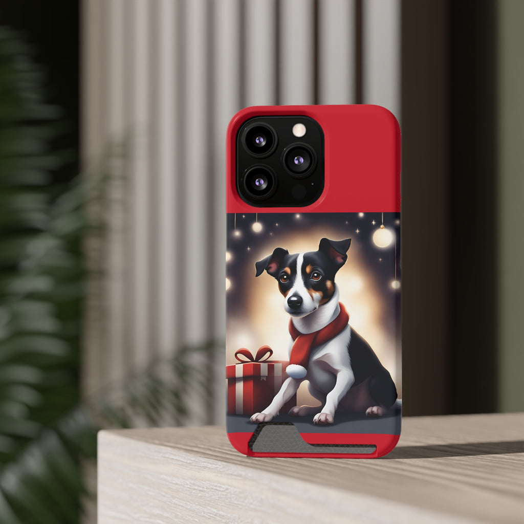 Jack Russel Holiday Phone Case with Card Holder