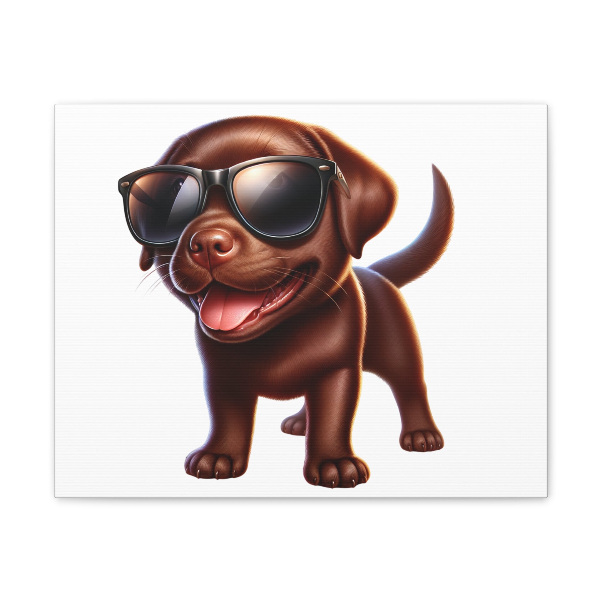 Chocolate Lab in Sunglasses Canvas Stretched, 0.75"