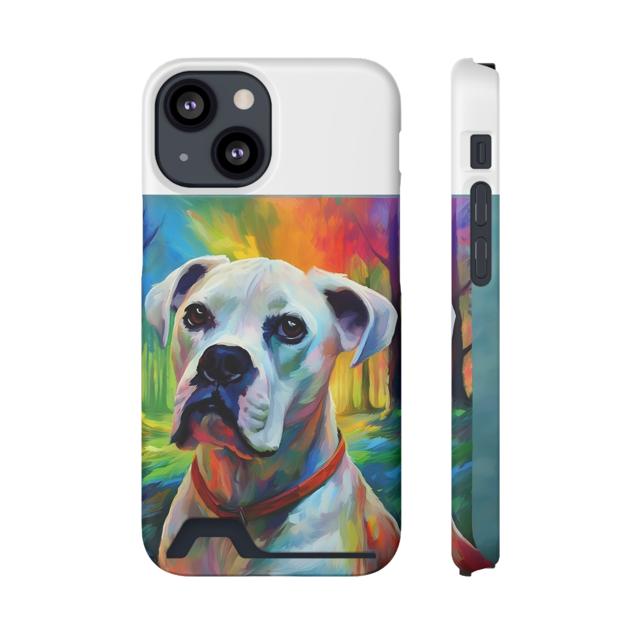 Boxer Rainbow Sky Phone Case with Card Holder