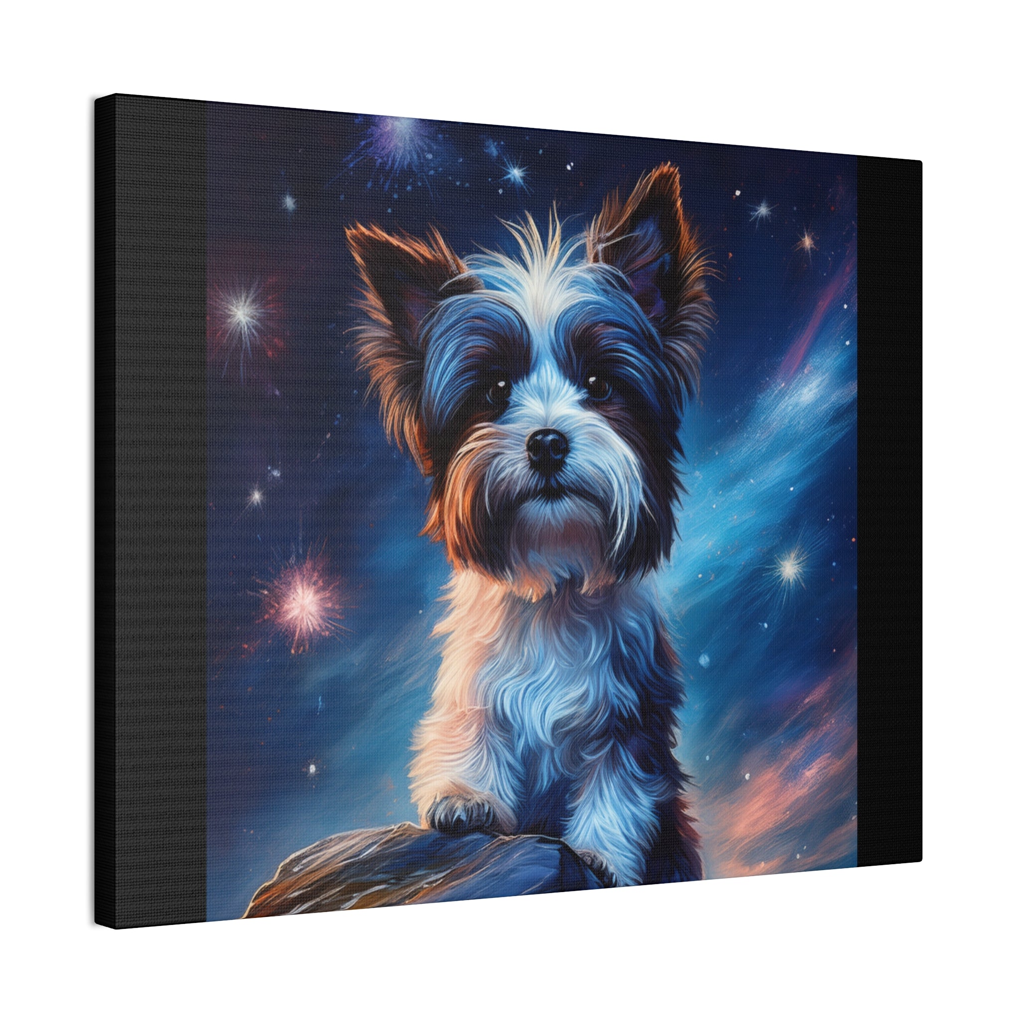 Biewer Terrier Stary Night Cavas Painting
