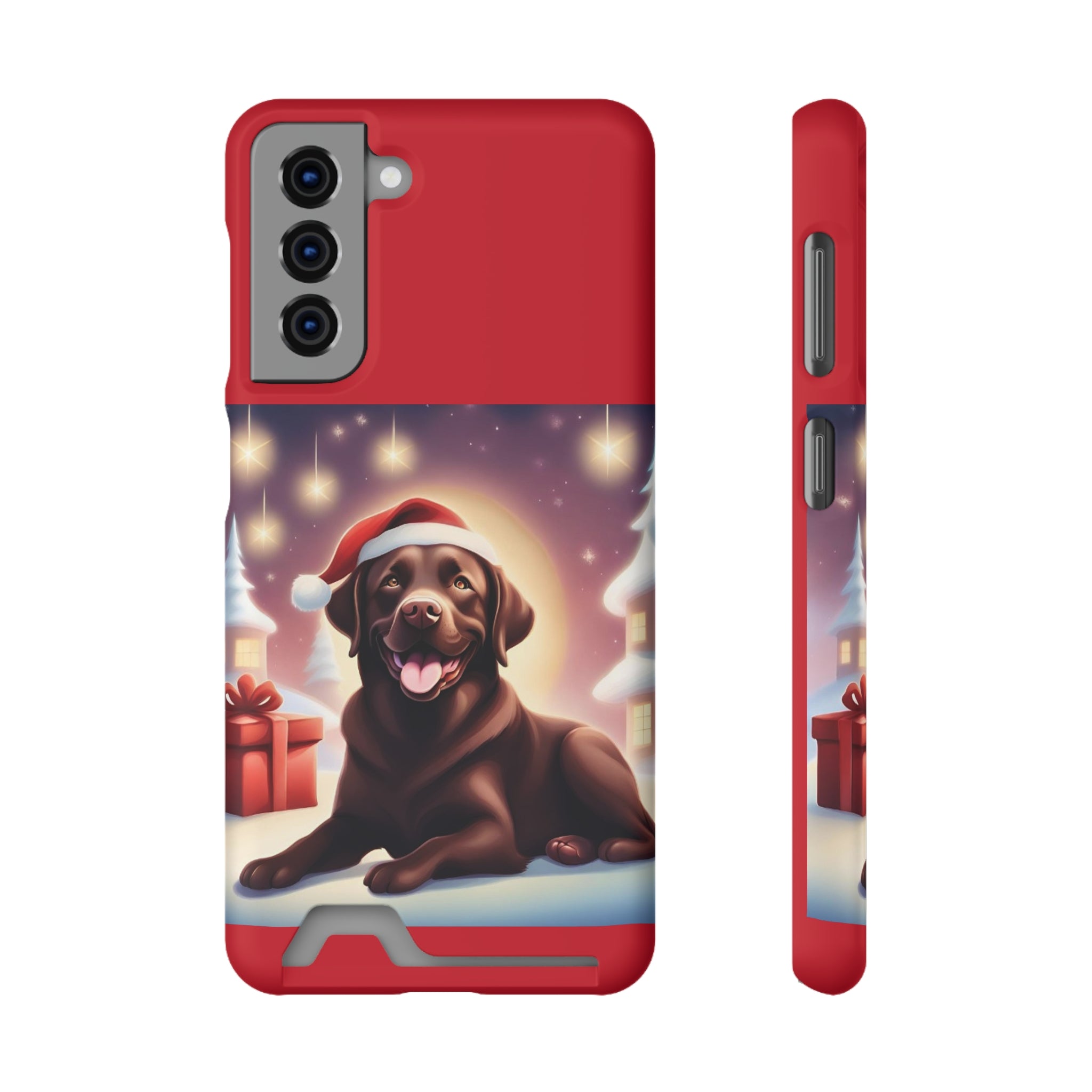 Choclate Lab Holiday Phone Case with Card Holder