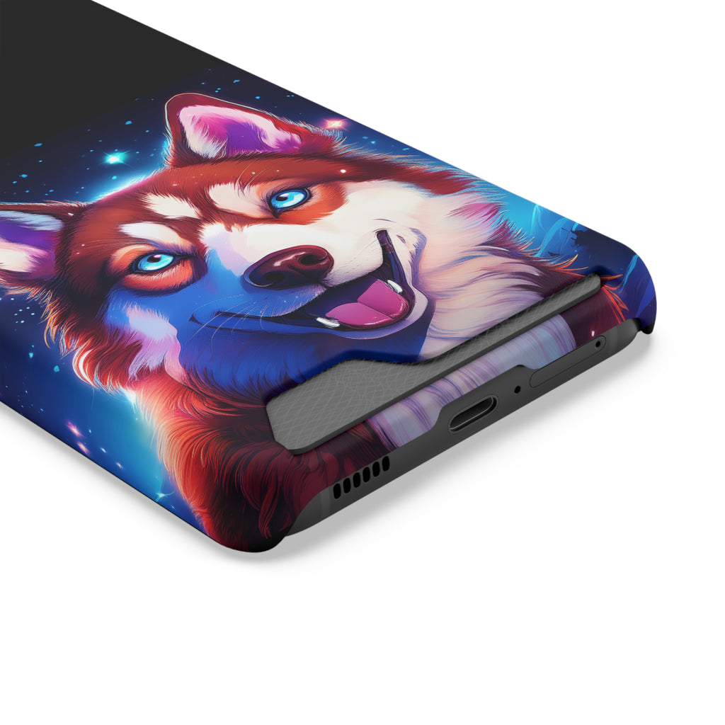 Eskimo Husky Stary Night Phone Case with Card Holder