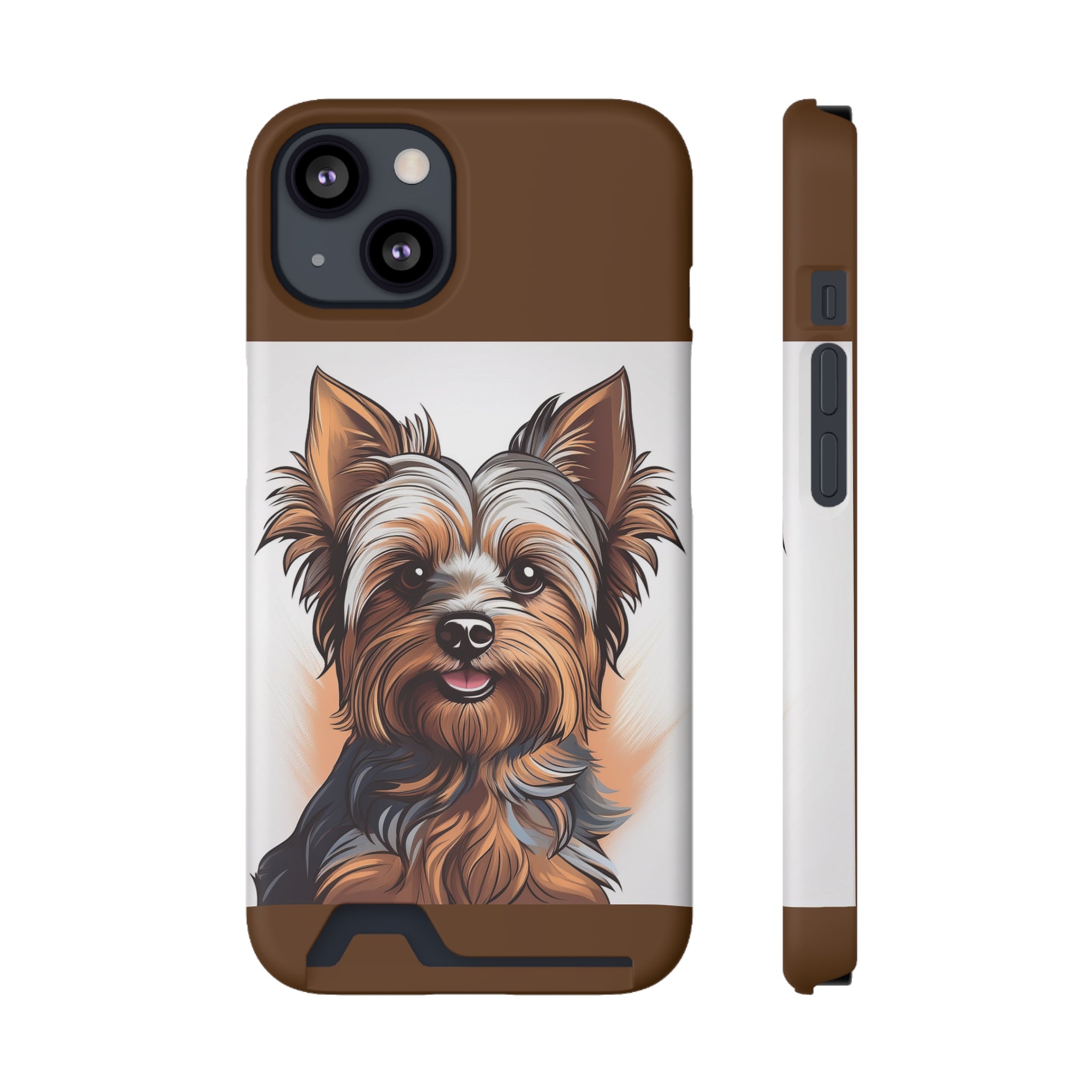 Yorkie Phone Case with Card Holder