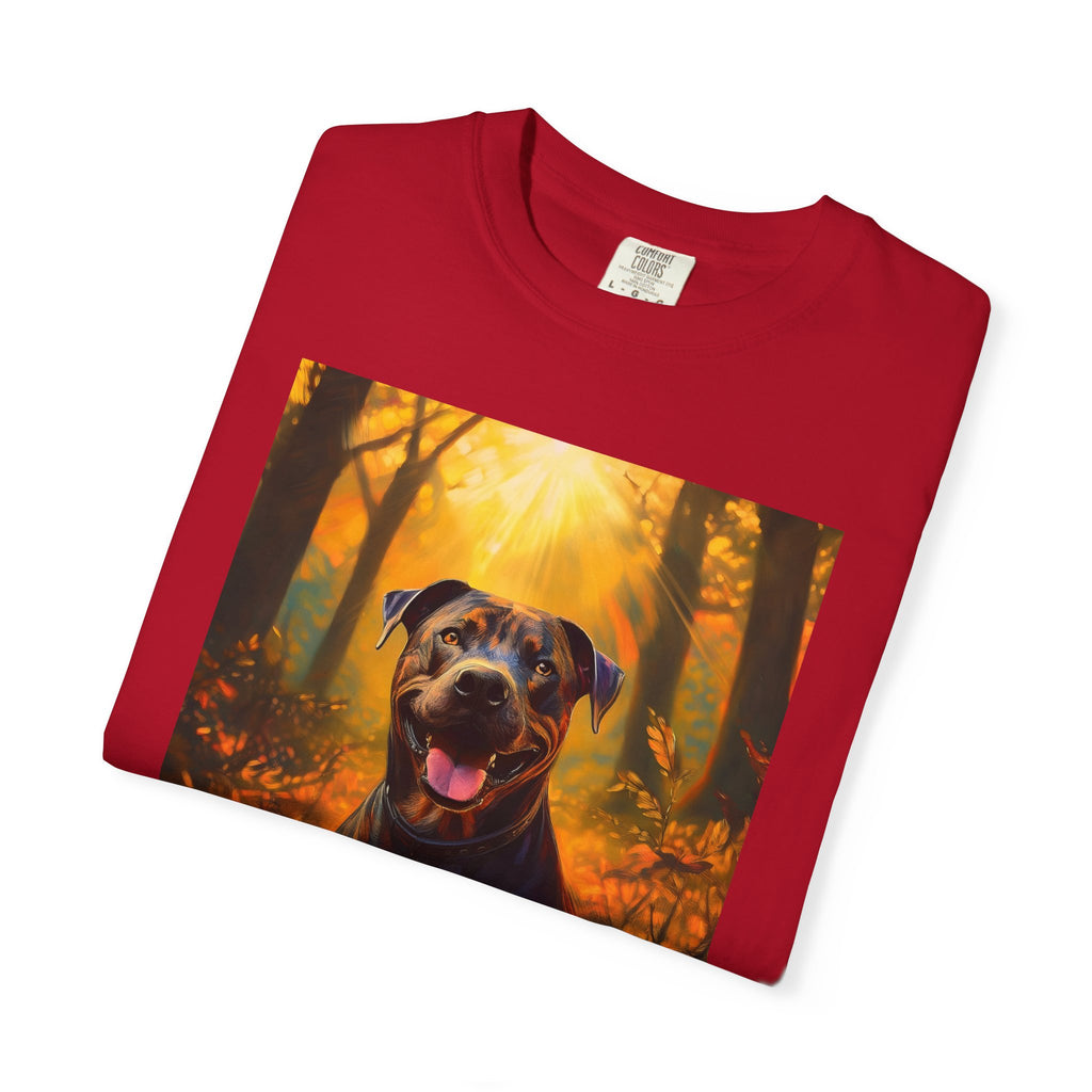 Pit Bull Brindle Autumn Unisex Garment-Dyed T-shirt