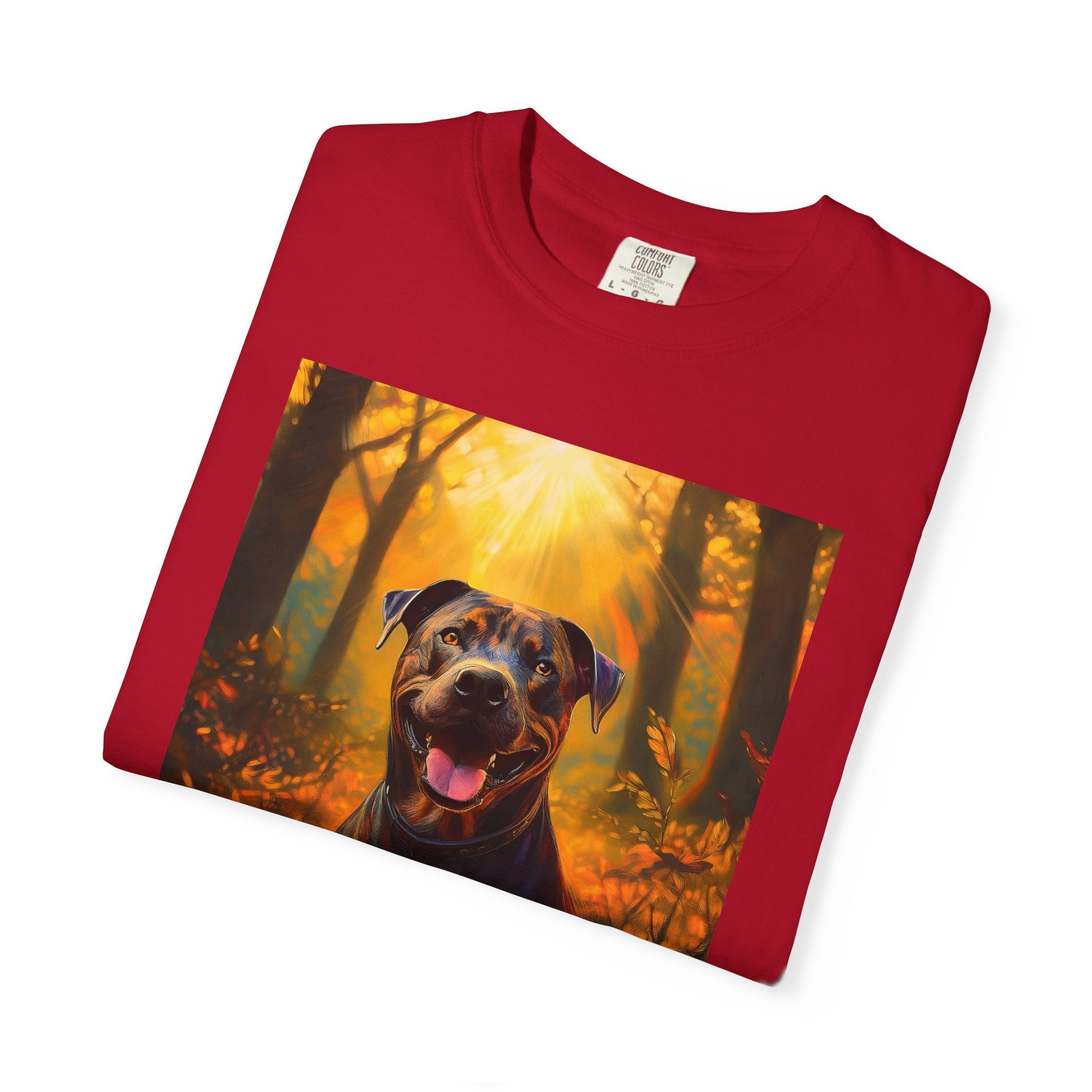 Pit Bull Brindle Autumn Unisex Garment-Dyed T-shirt