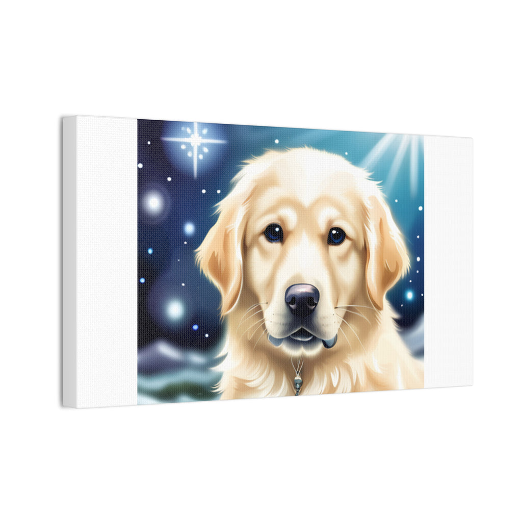 Golden Retriever Stary Night Canvas Stretched, 0.75"