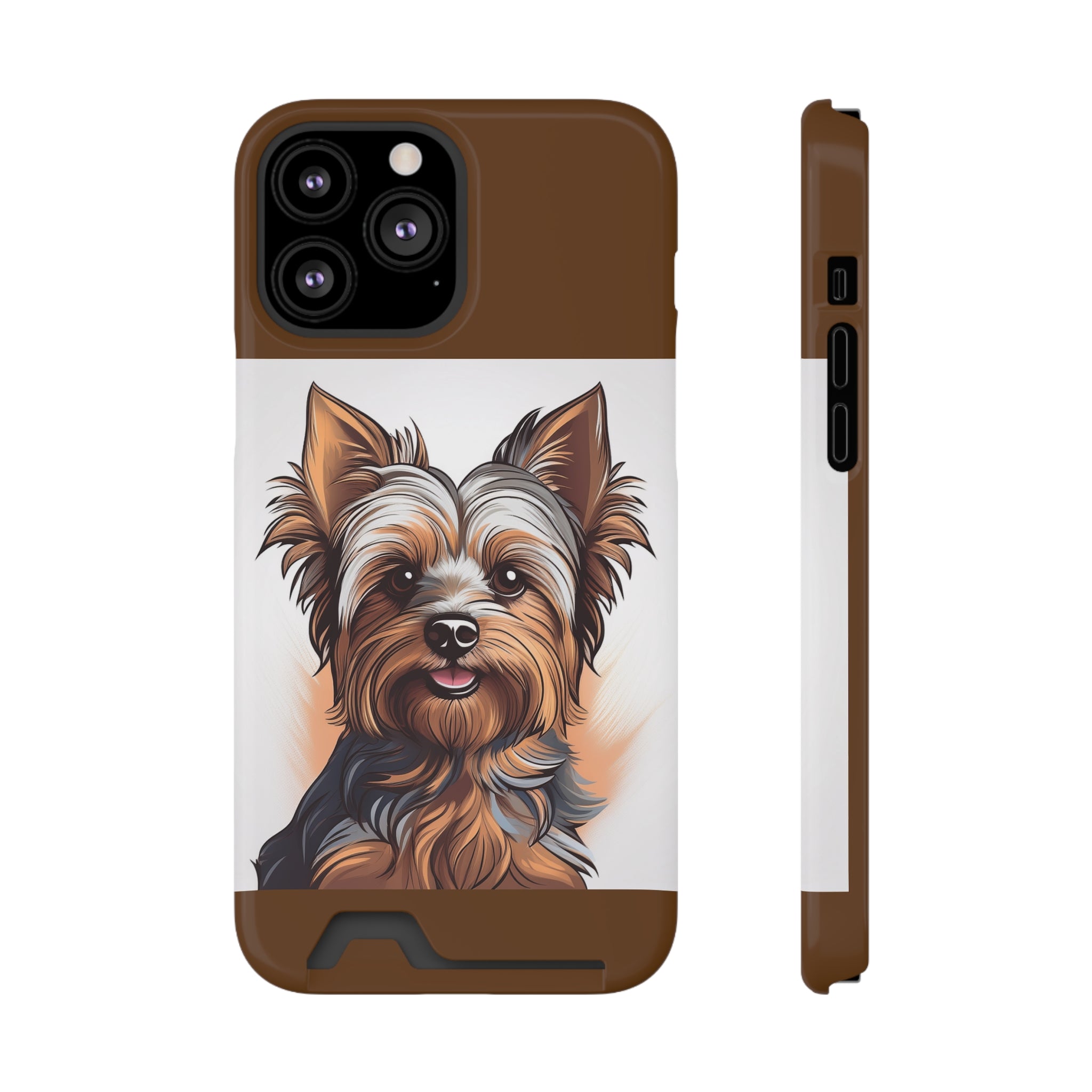 Yorkie Phone Case with Card Holder