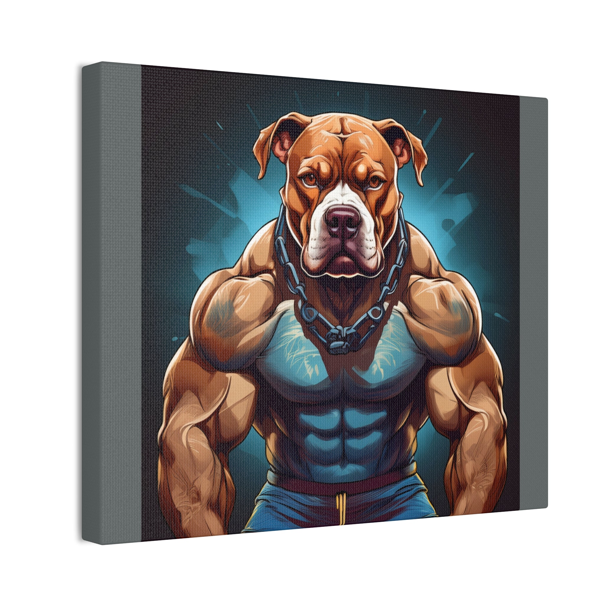 Pitbull Body Builder Cavas Painting