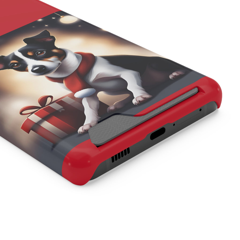 Jack Russel Holiday Phone Case with Card Holder
