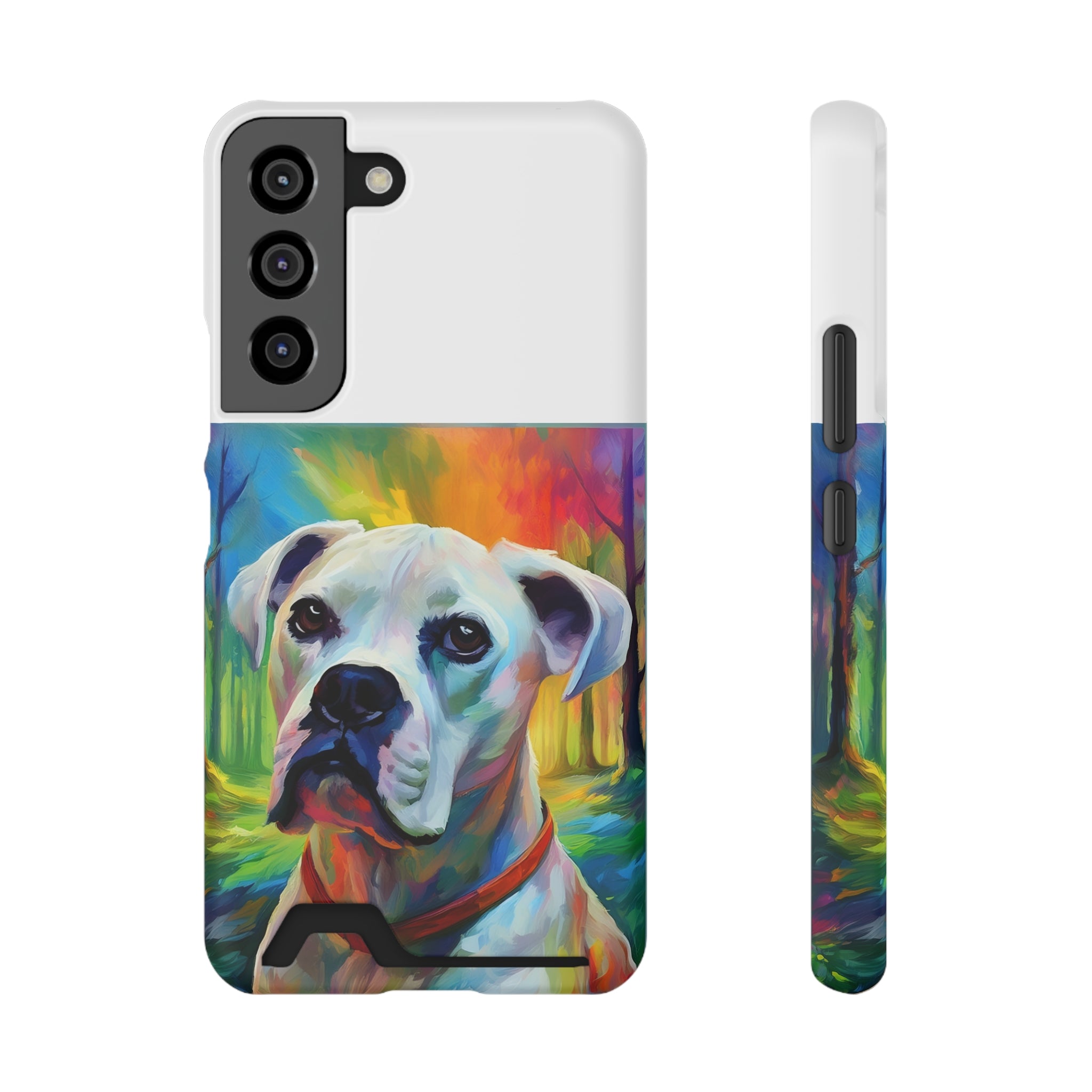 Boxer Rainbow Sky Phone Case with Card Holder