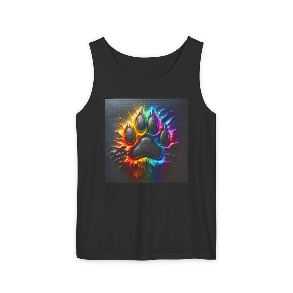 Electric Rainbow Dog Paw Unisex Tank Top
