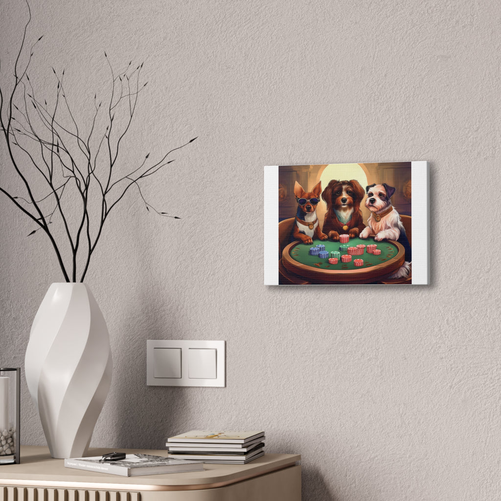Puppy Poker Canvas Stretched, 0.75"