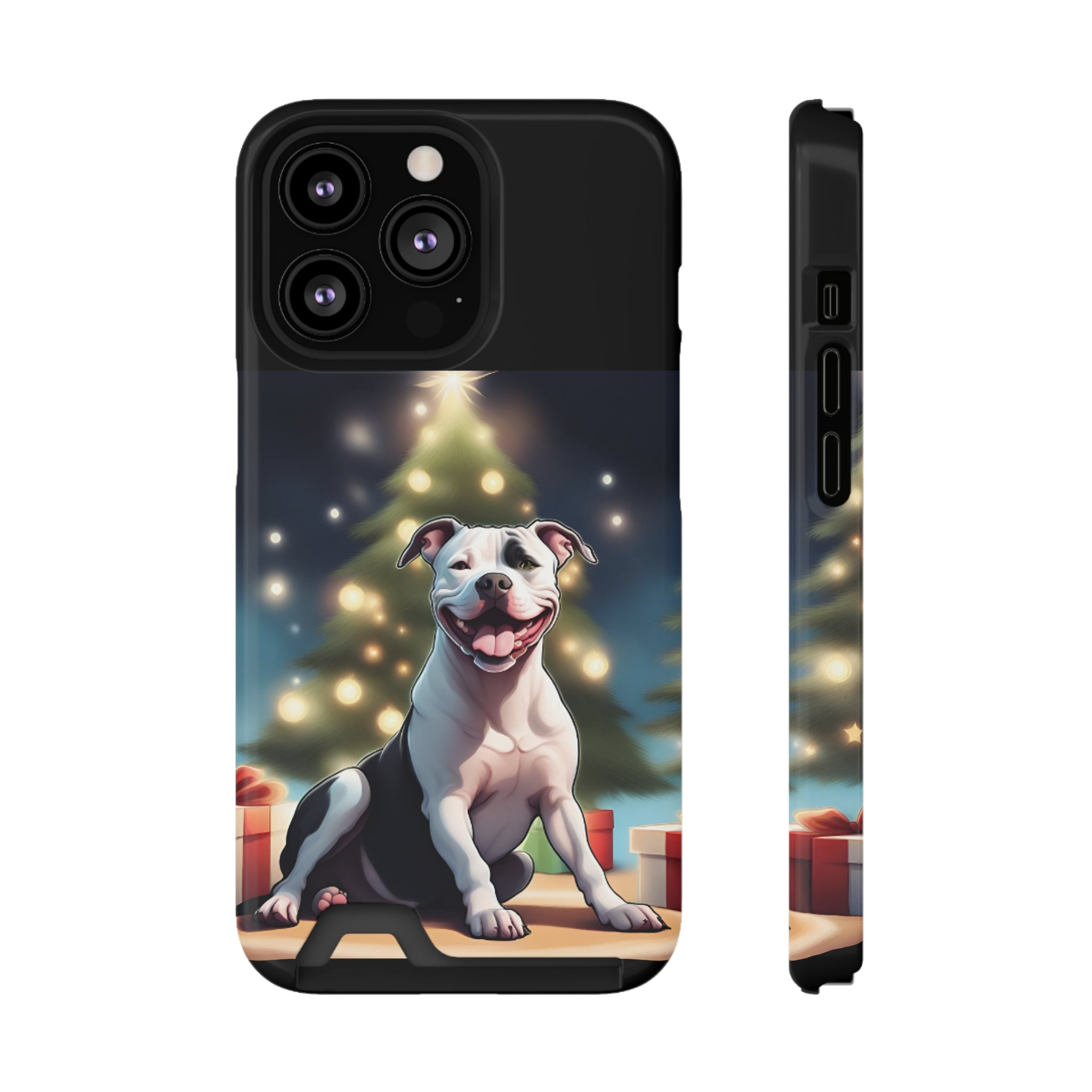 Pitbull Holiday Phone Case with Card Holder