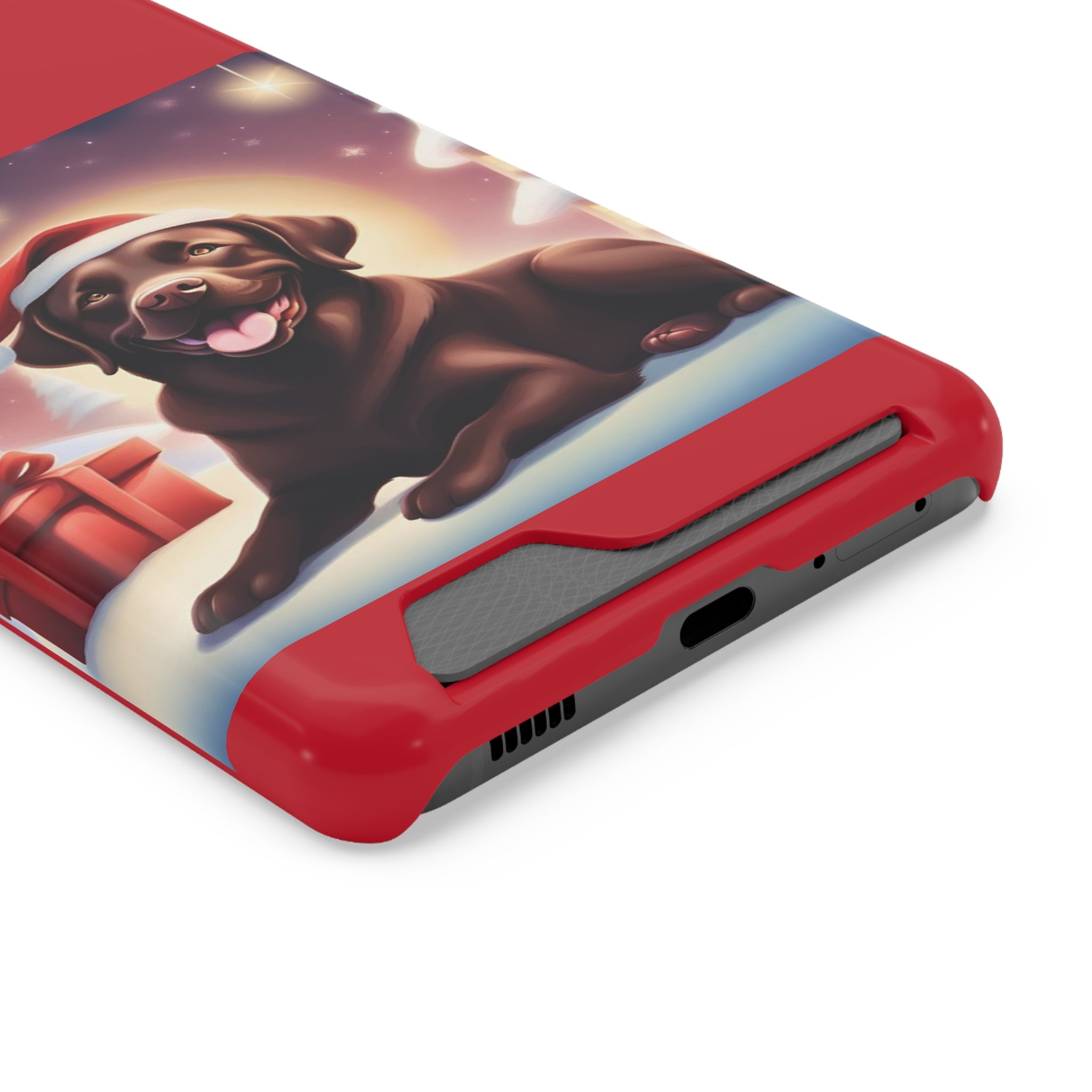 Choclate Lab Holiday Phone Case with Card Holder