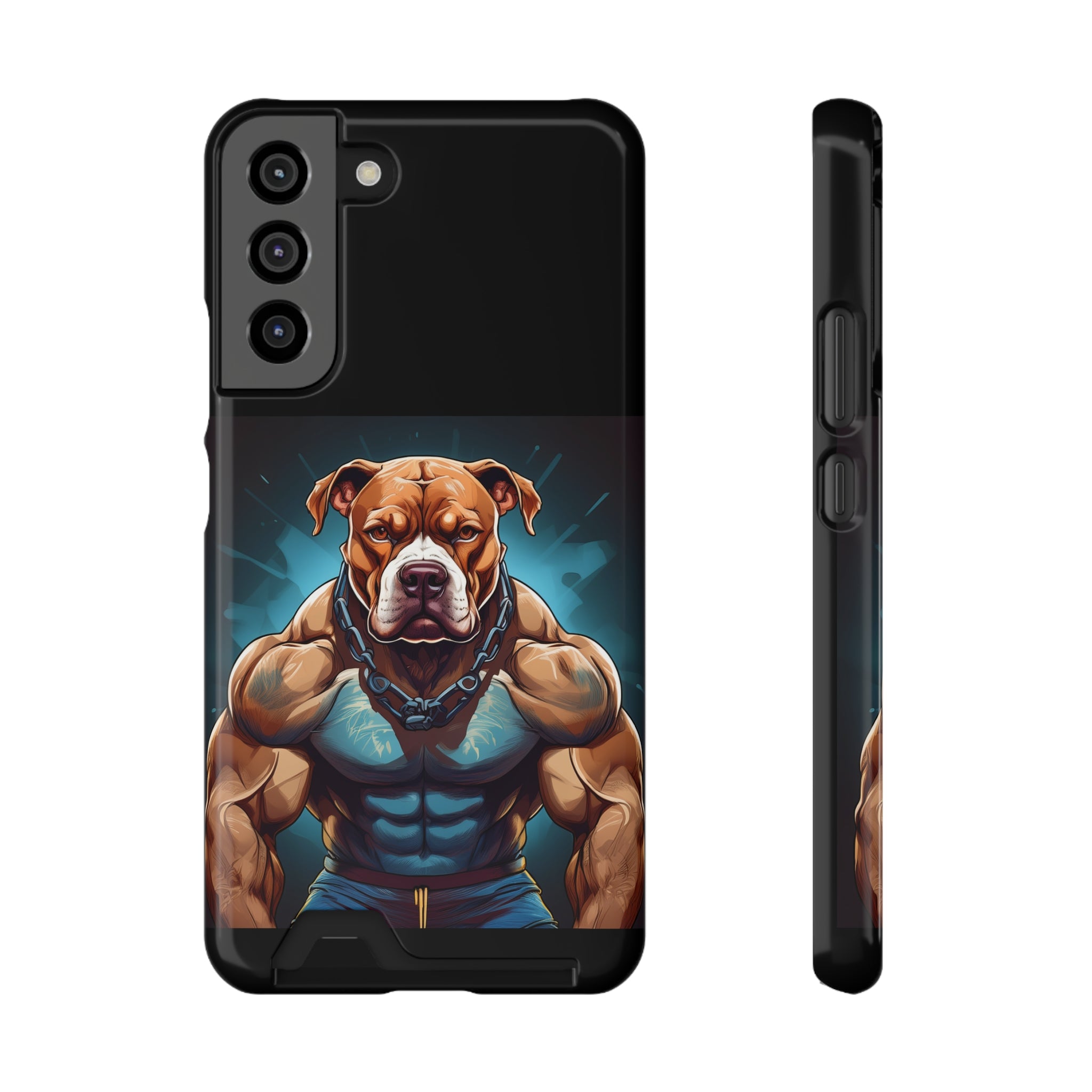 Pitbull Body Builder Phone Case with Card Holder