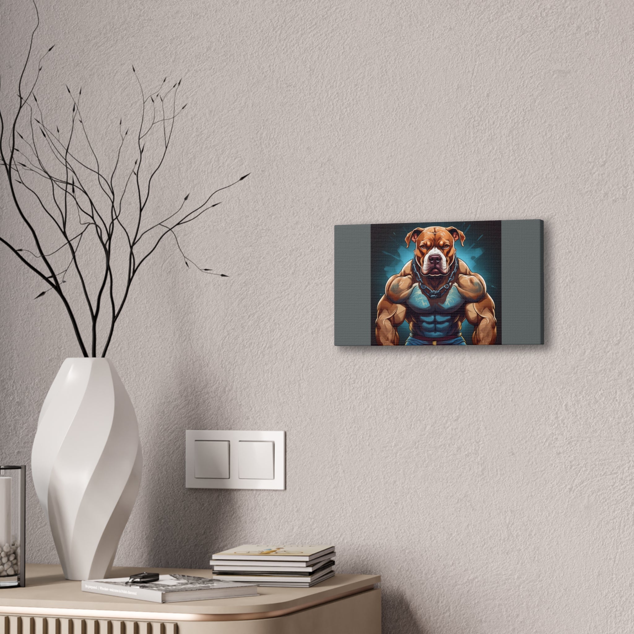 Pitbull Body Builder Cavas Painting