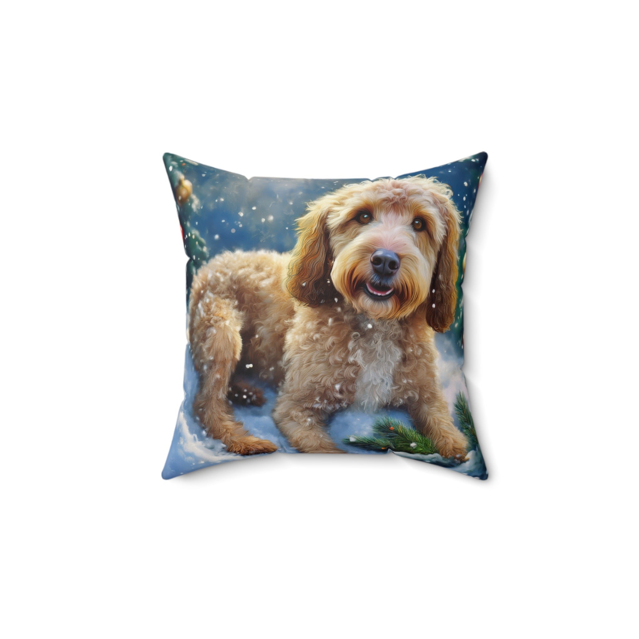 Doodle Holiday Polyester Square Pillow