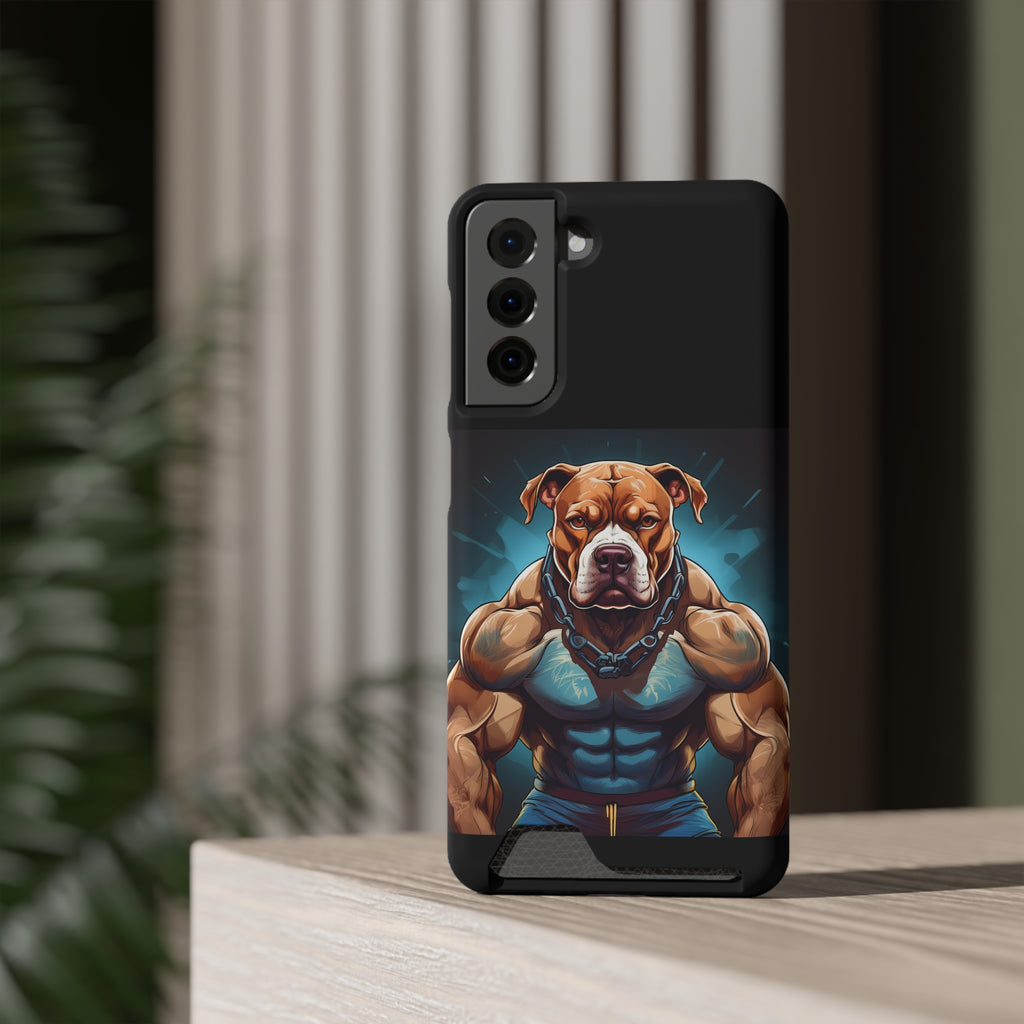 Pitbull Body Builder Phone Case with Card Holder