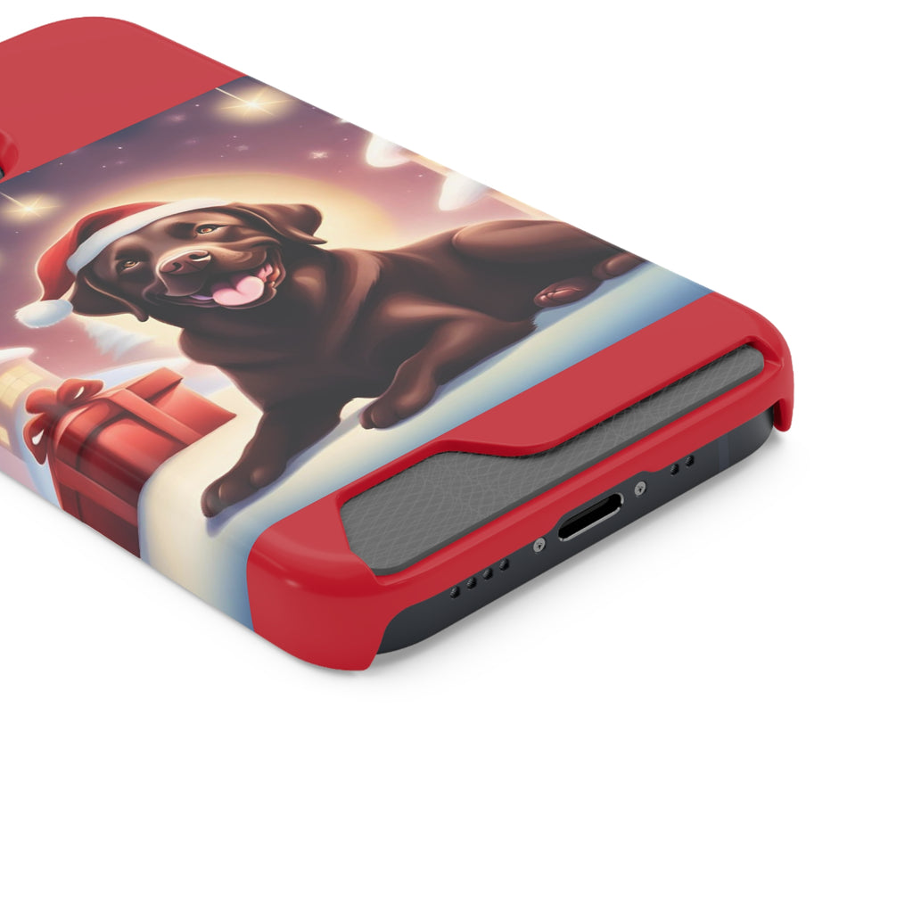 Choclate Lab Holiday Phone Case with Card Holder