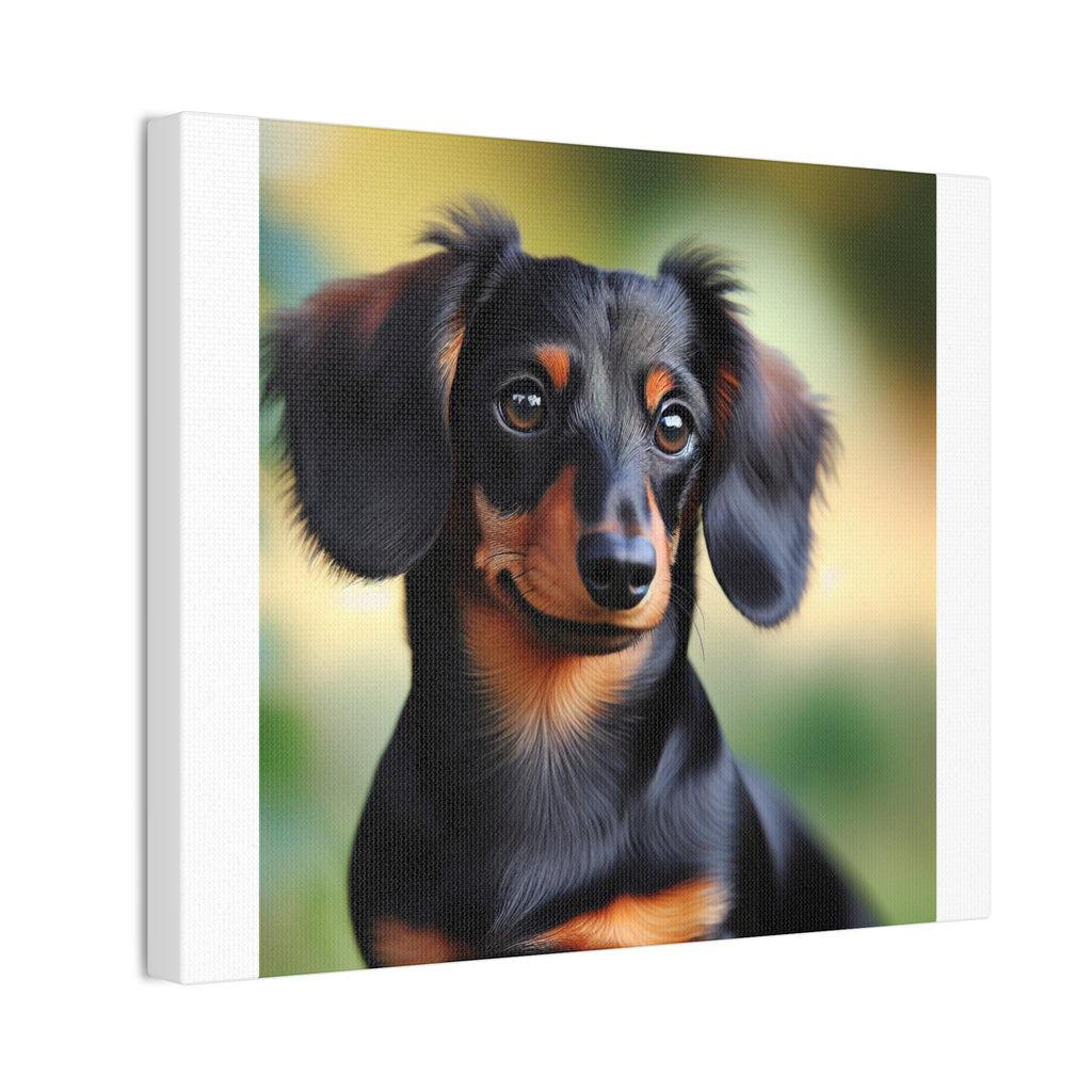 Black/Brown Dachshund Canvas Stretched, 0.75"