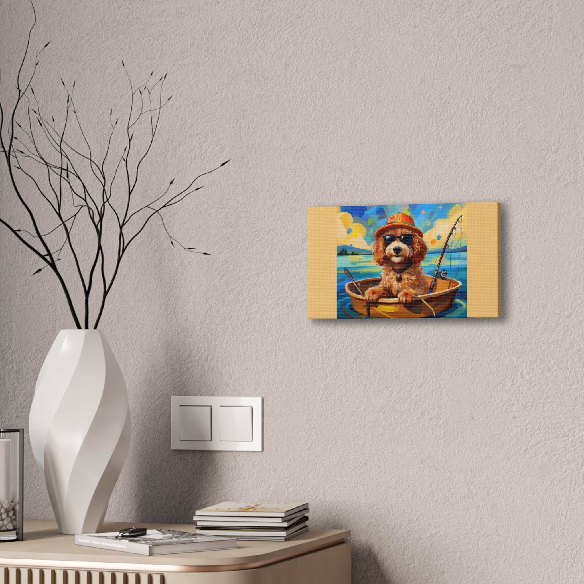 Doodle Fishing Canvas Painting