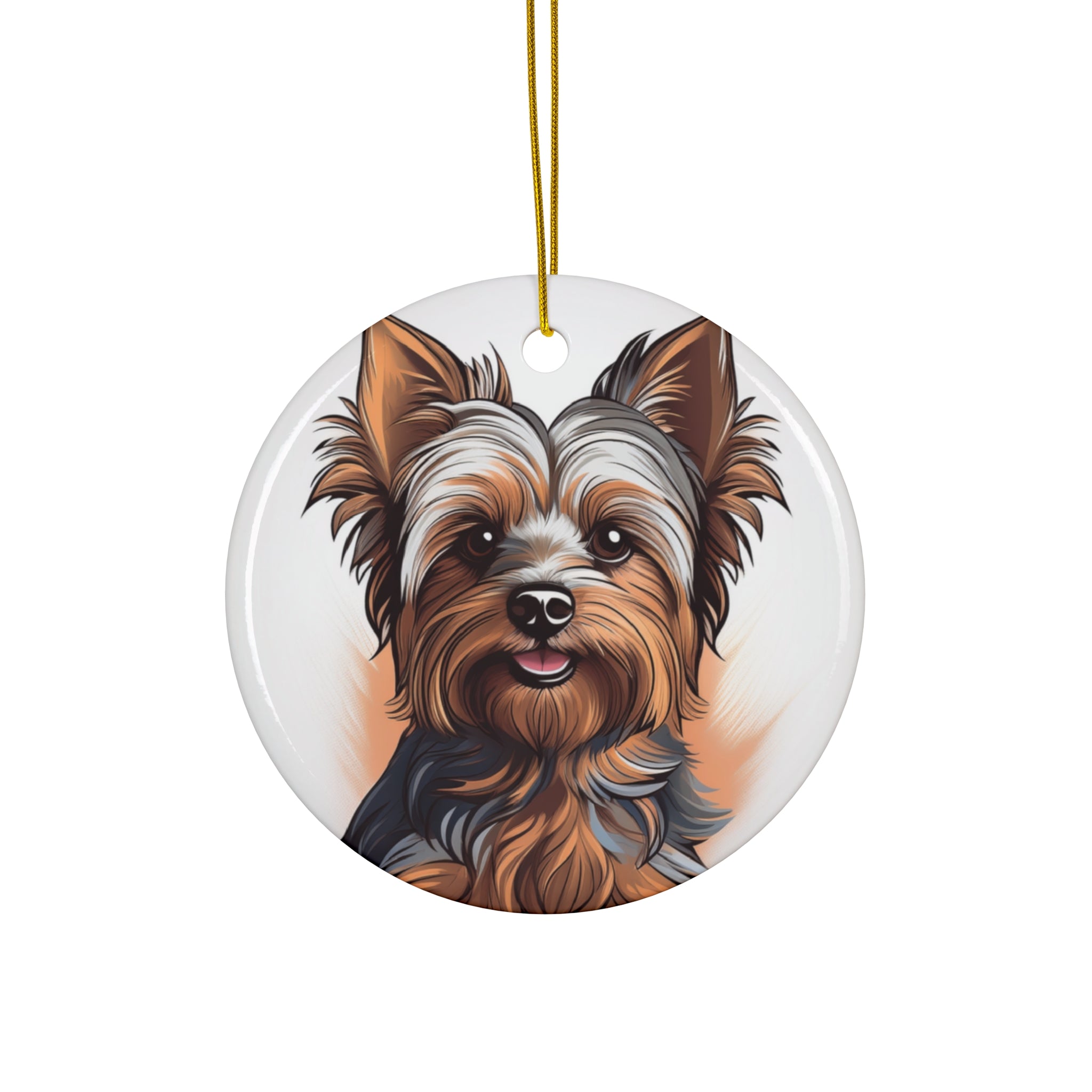 Yorkie Ceramic Ornament