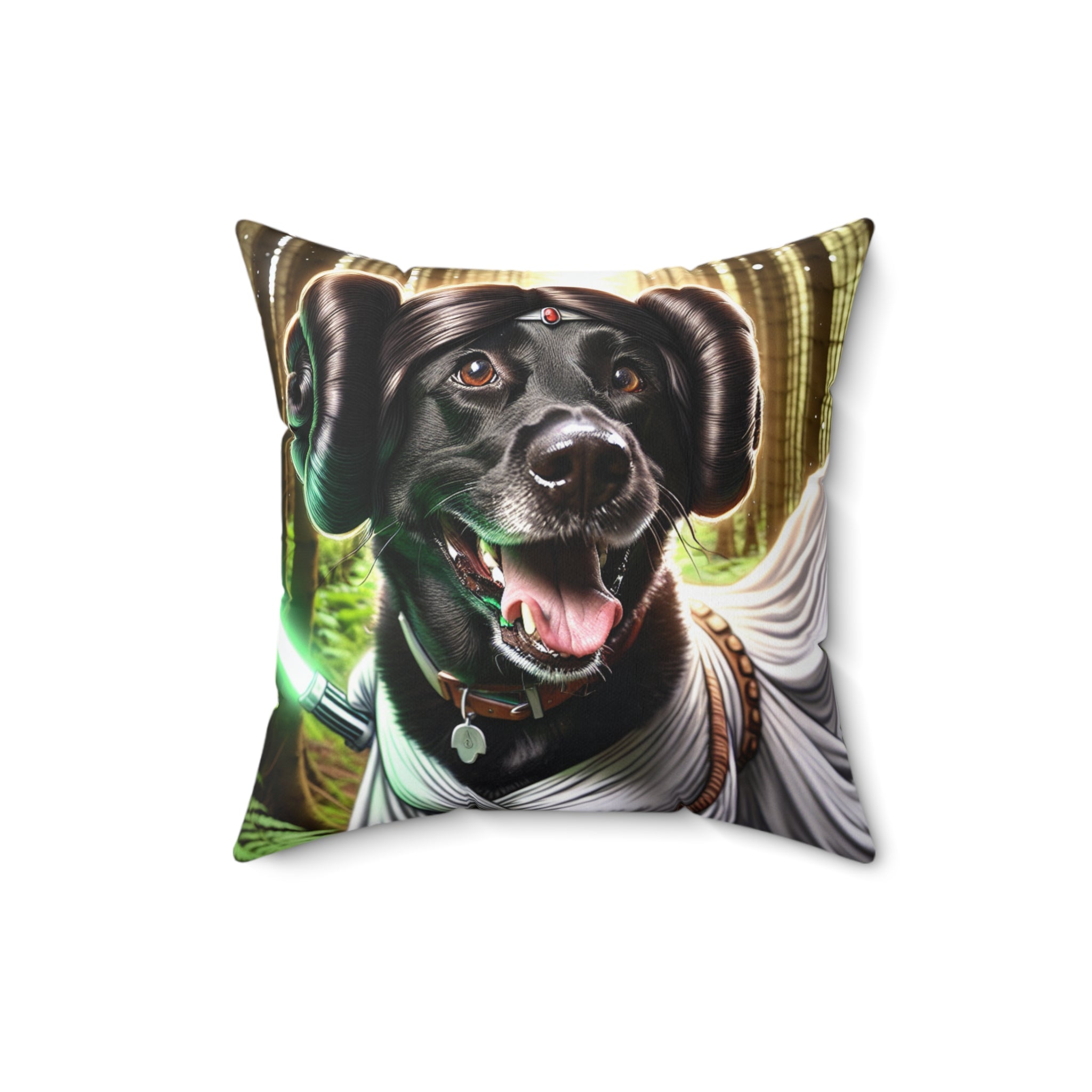 Black Lab Galaxy Princess Polyester Square Pillow