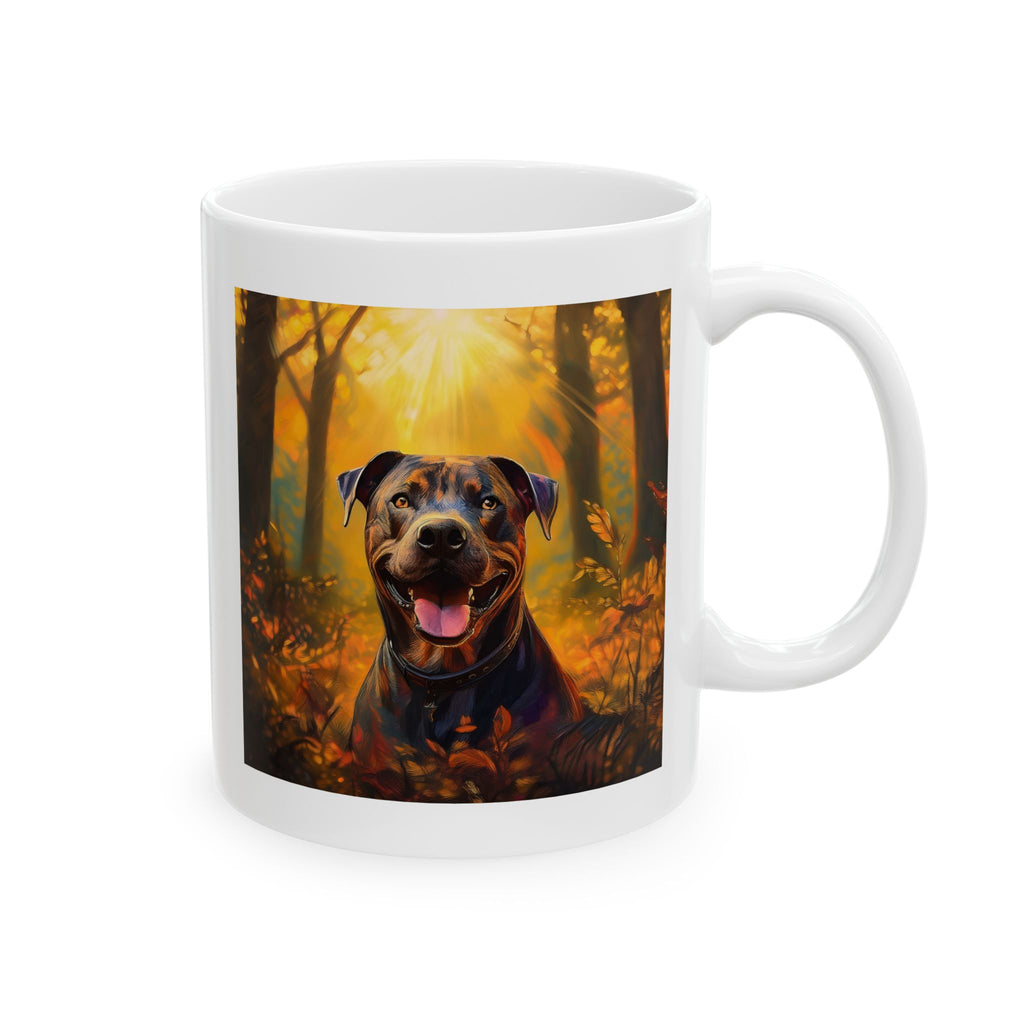 Pit Bull Brindle Autumn Ceramic Mug, (11oz, 15oz)