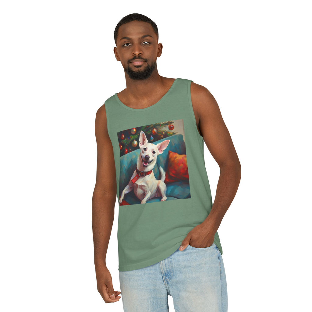 White Corgi Holiday II Unisex Tank Top