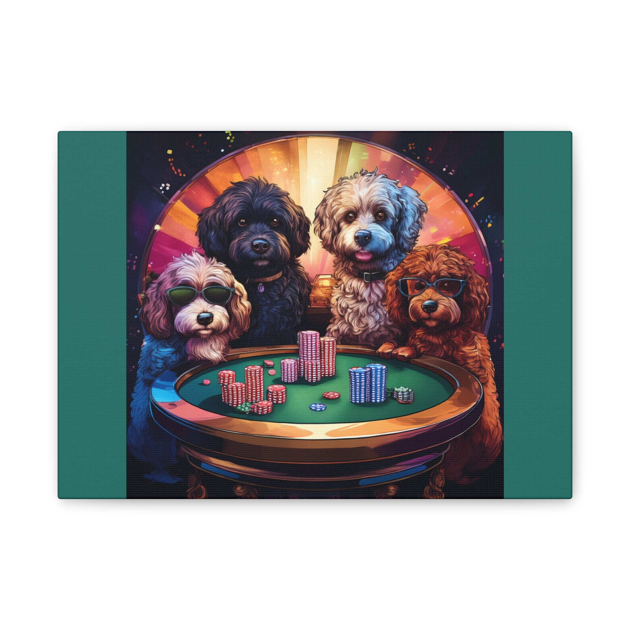 Doodle Poker Game Canvas Painting