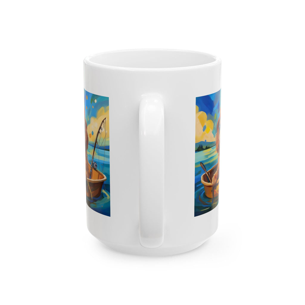 Doodle Fishing Ceramic Mug, (11oz, 15oz)
