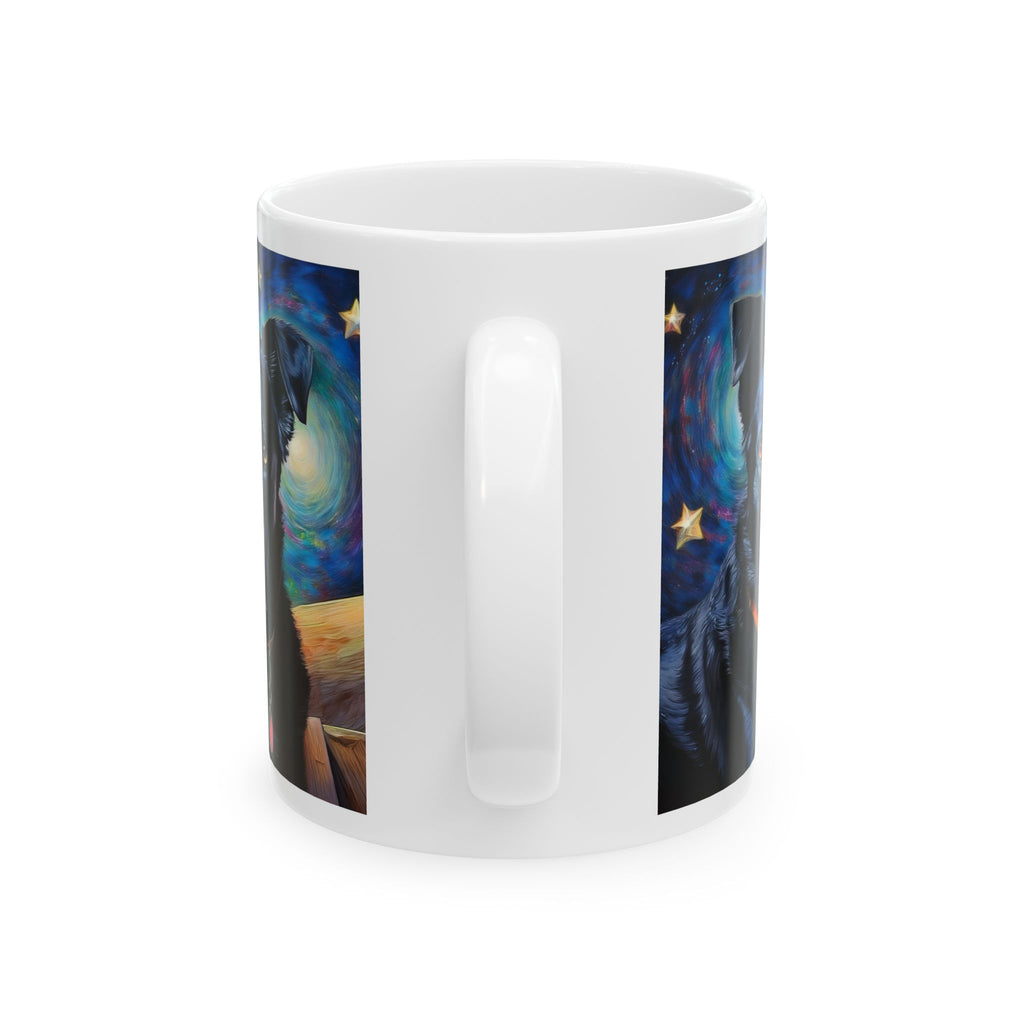 Black Shepherd Lab Stary Night Ceramic Mug, (11oz, 15oz)