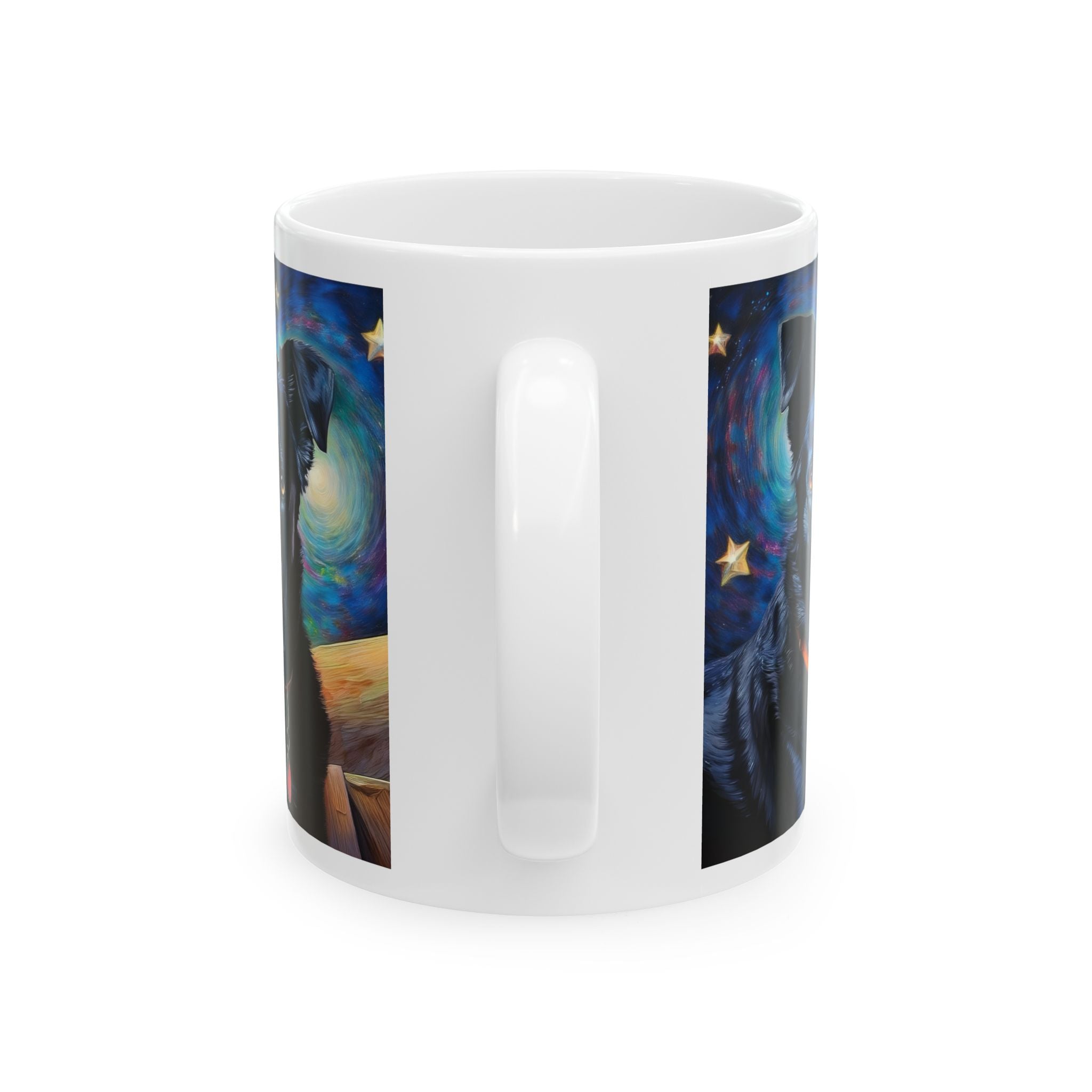 Black Shepherd Lab Stary Night Ceramic Mug, (11oz, 15oz)