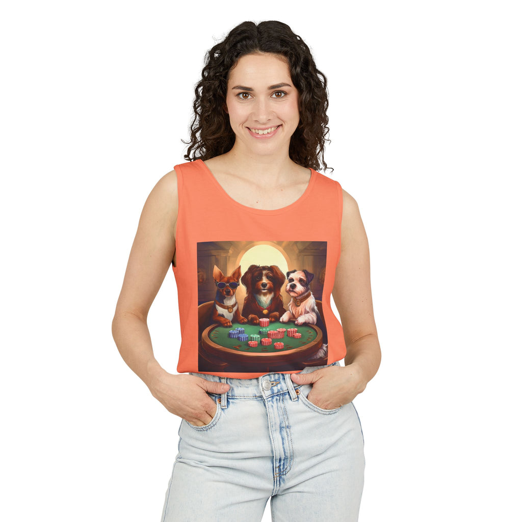 Puppy Poker Unisex Tank Top